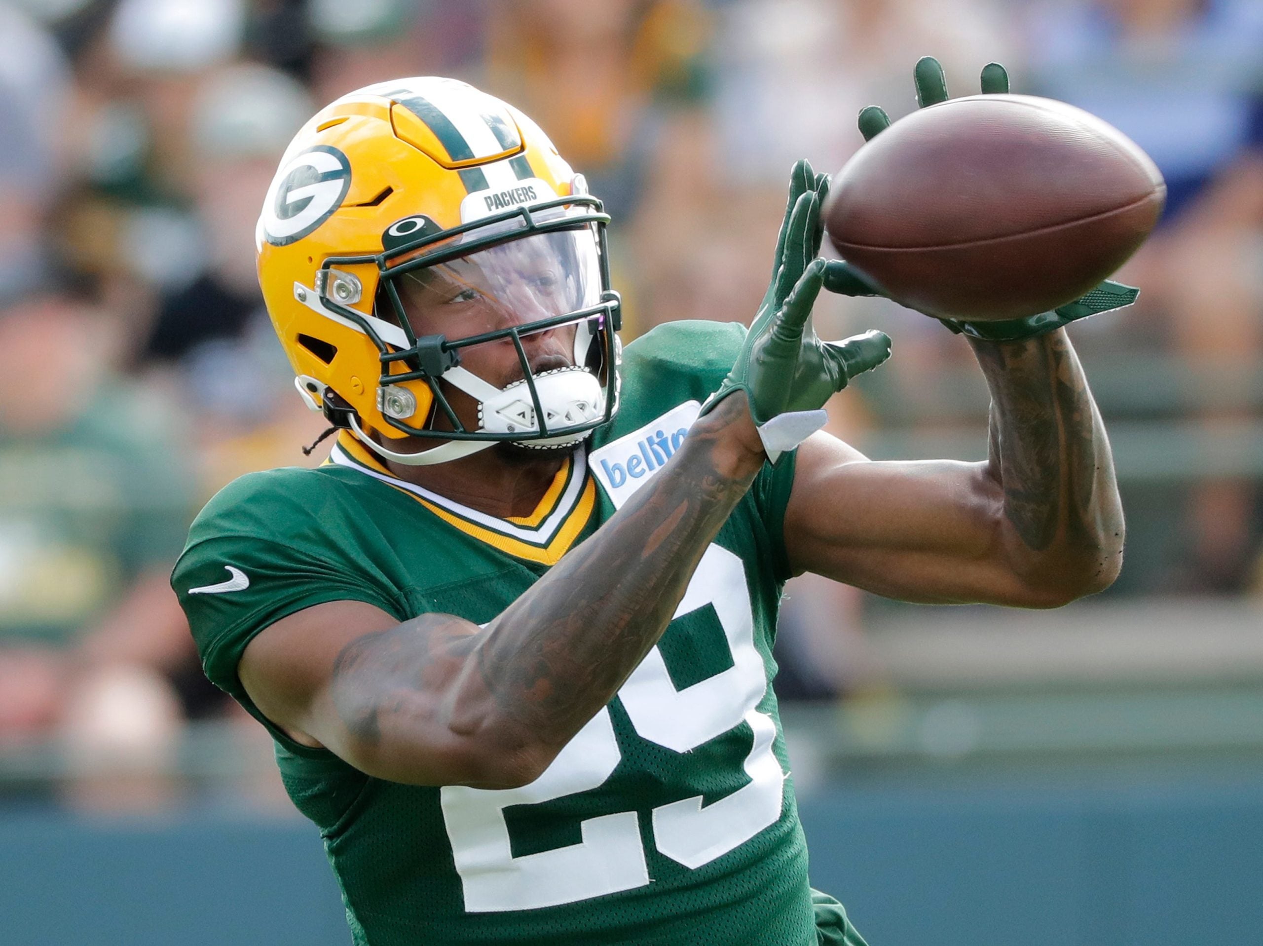 Green Bay Packers cornerback Rasul Douglas (29) during training camp Monday, August 1, 2022, at Ray Nitschke Field in Green Bay, Wis. Dan Powers/USA TODAY NETWORK-Wisconsin Apc Packtrainingcamp 080122997djp