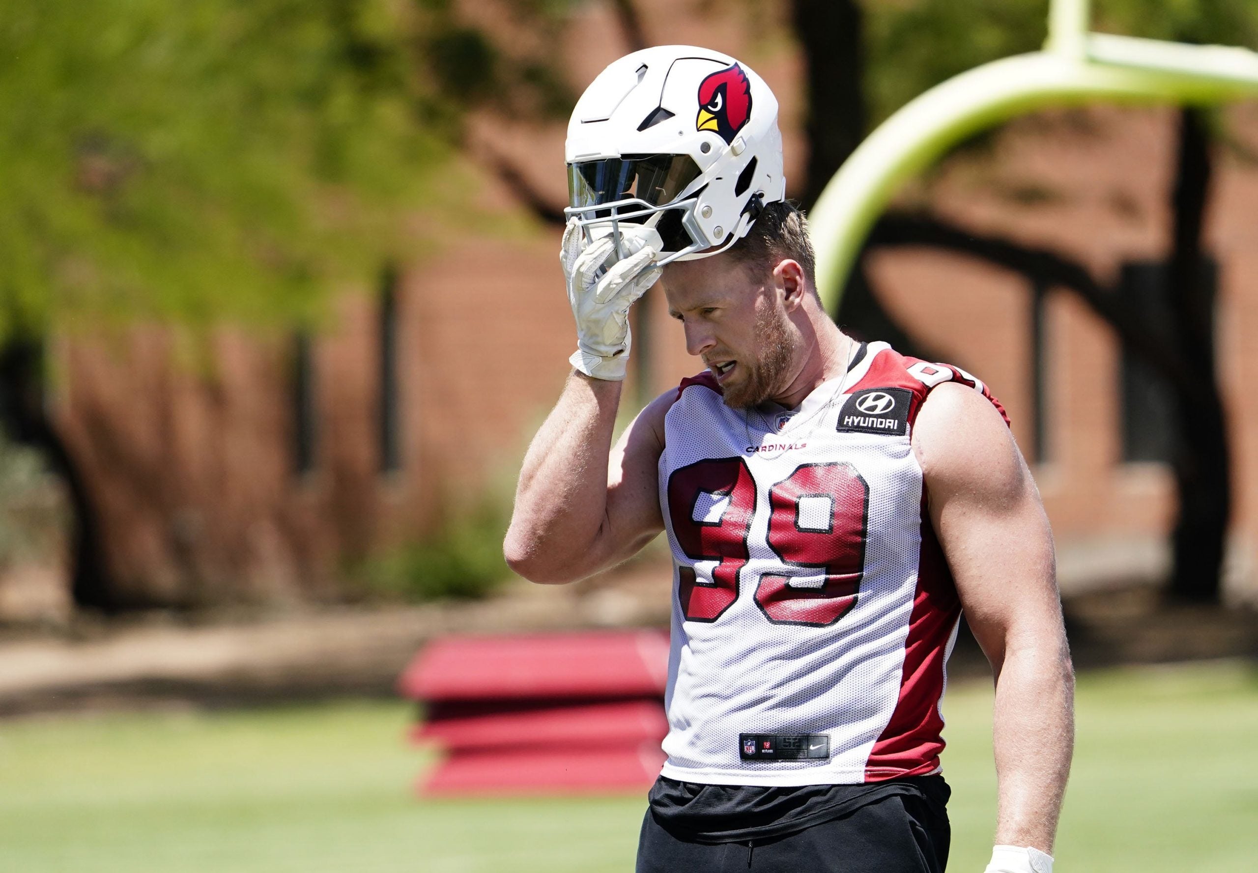 May 23, 2022; Tempe, Arizona, USA; Arizona Cardinals defensive end J.J. Watt (99) during mini-camp at Arizona Cardinals training facility. Nfl Cardinals Mini Camp