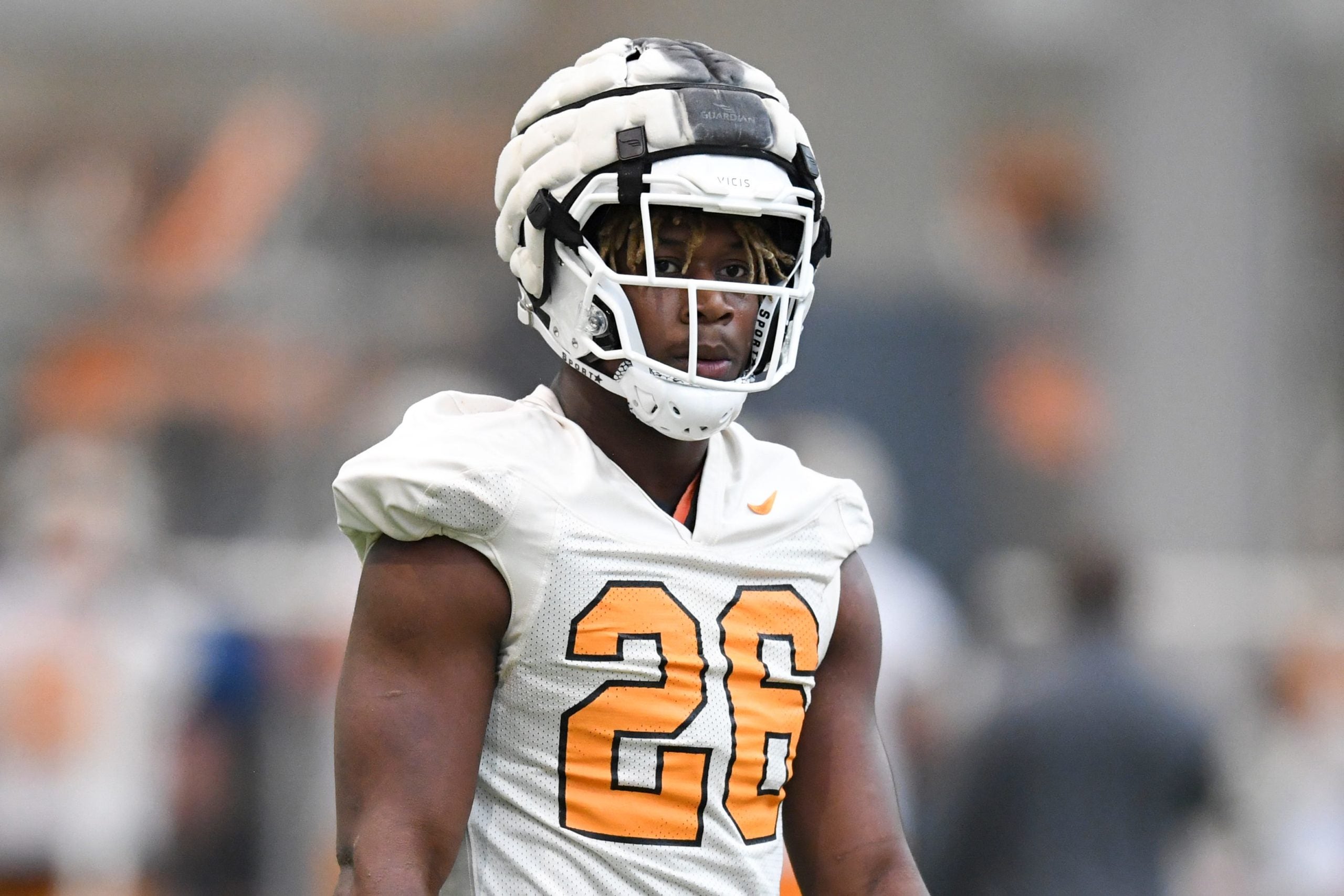 Tennessee running back Justin Williams-Thomas (26) is seen at Tennessee Vols football first spring practice, Tuesday, March 22, 2022. Kns Vols Spring Parctice Cm