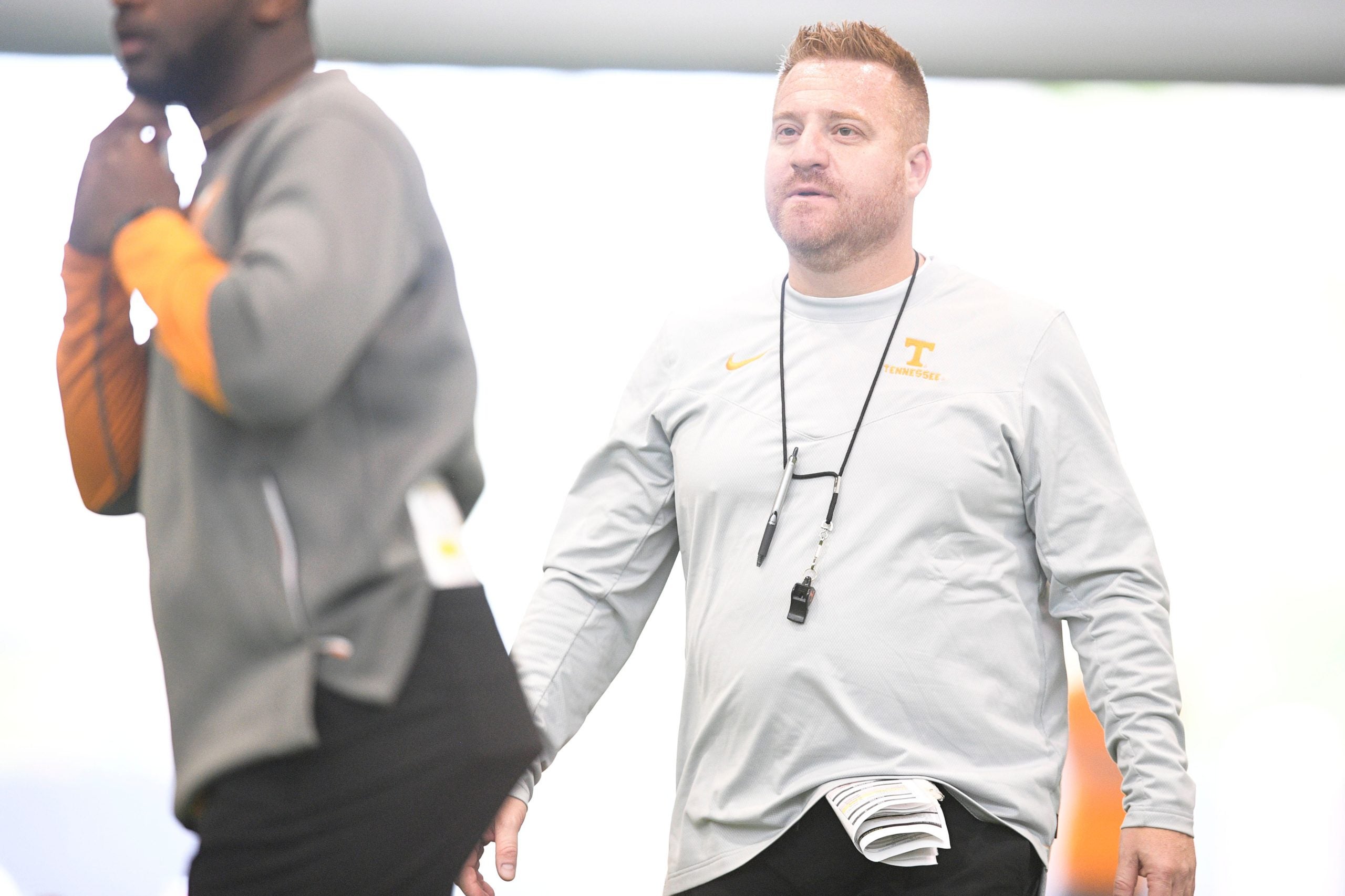 Tennessee Offensive Coordinator/Tight Ends Alex Golesh during the first day of Tennessee football practice at Anderson Training Facility in Knoxville, Tenn. on Monday, Aug. 1, 2022. Kns Tennessee Football Practice