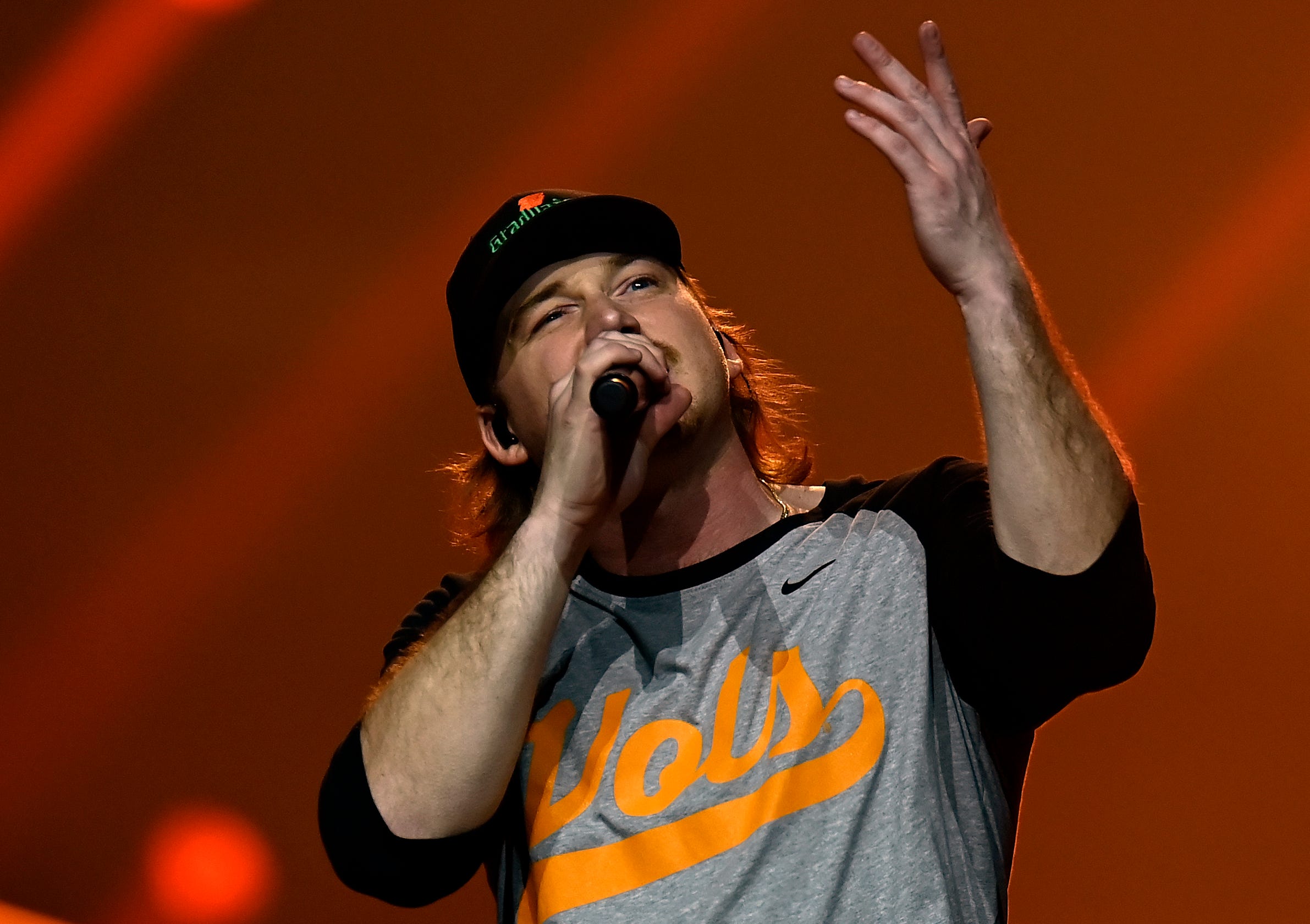 Country music singer and songwriter, Morgan Wallen performs during his Dangerous Tour at Bridgestone Arena on Thursday, March 17, 2022, in Nashville, Tenn. Nas Morgan Wallen Concert 011