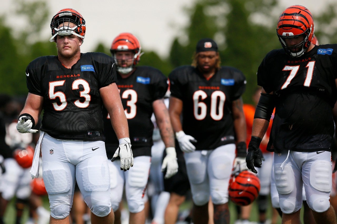 There's no doubt the Bengals offensive line is going to look much different in 2022. Photo credit: Sam Greene via Imagn Content Services, LLC