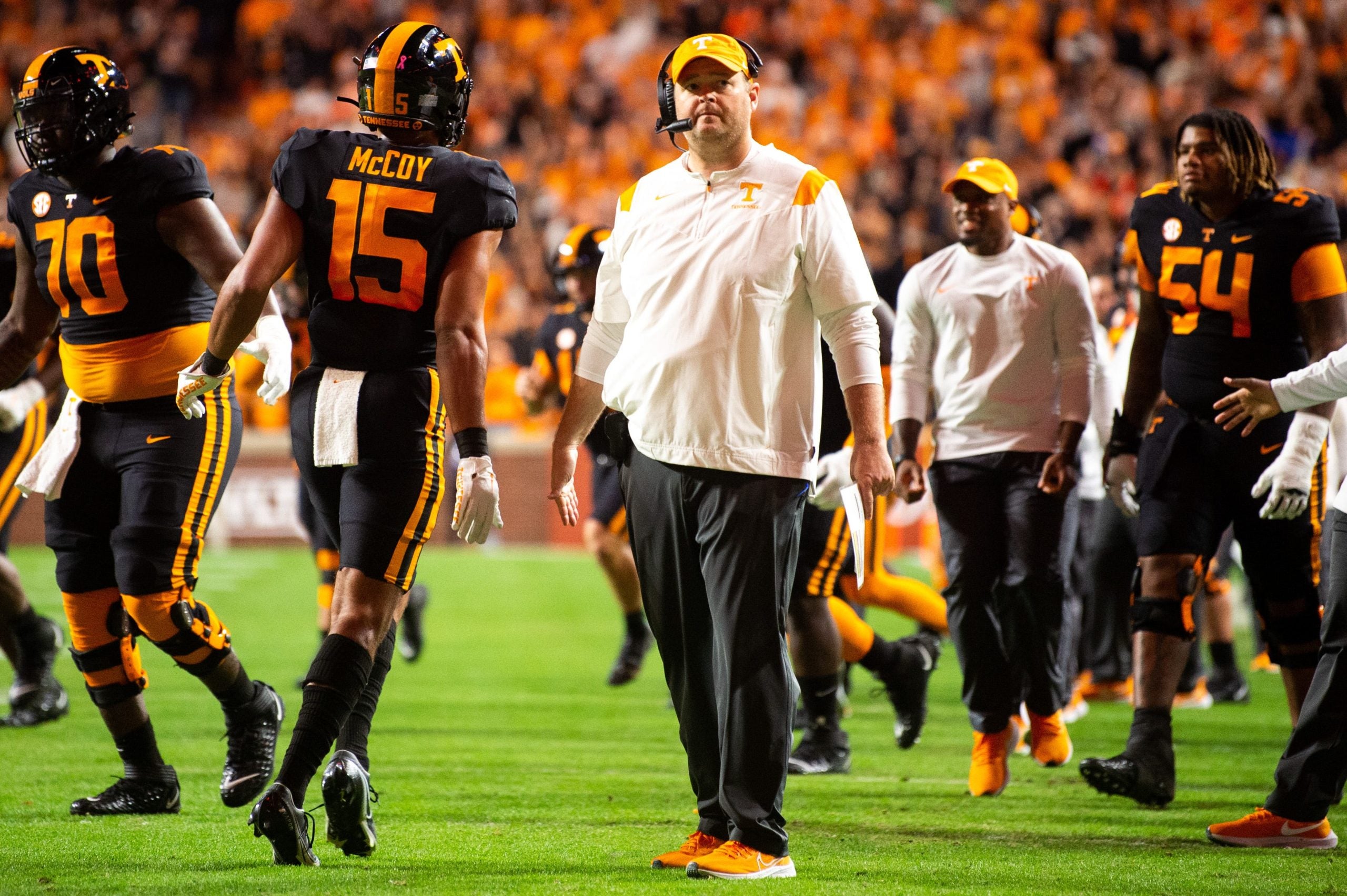 Tennessee head football coach Josh Heupel during Tennessee's game against Kentucky at Neyland Stadium in Knoxville, Tenn., on Saturday, Oct. 29, 2022. Kns Vols Kentucky Bp