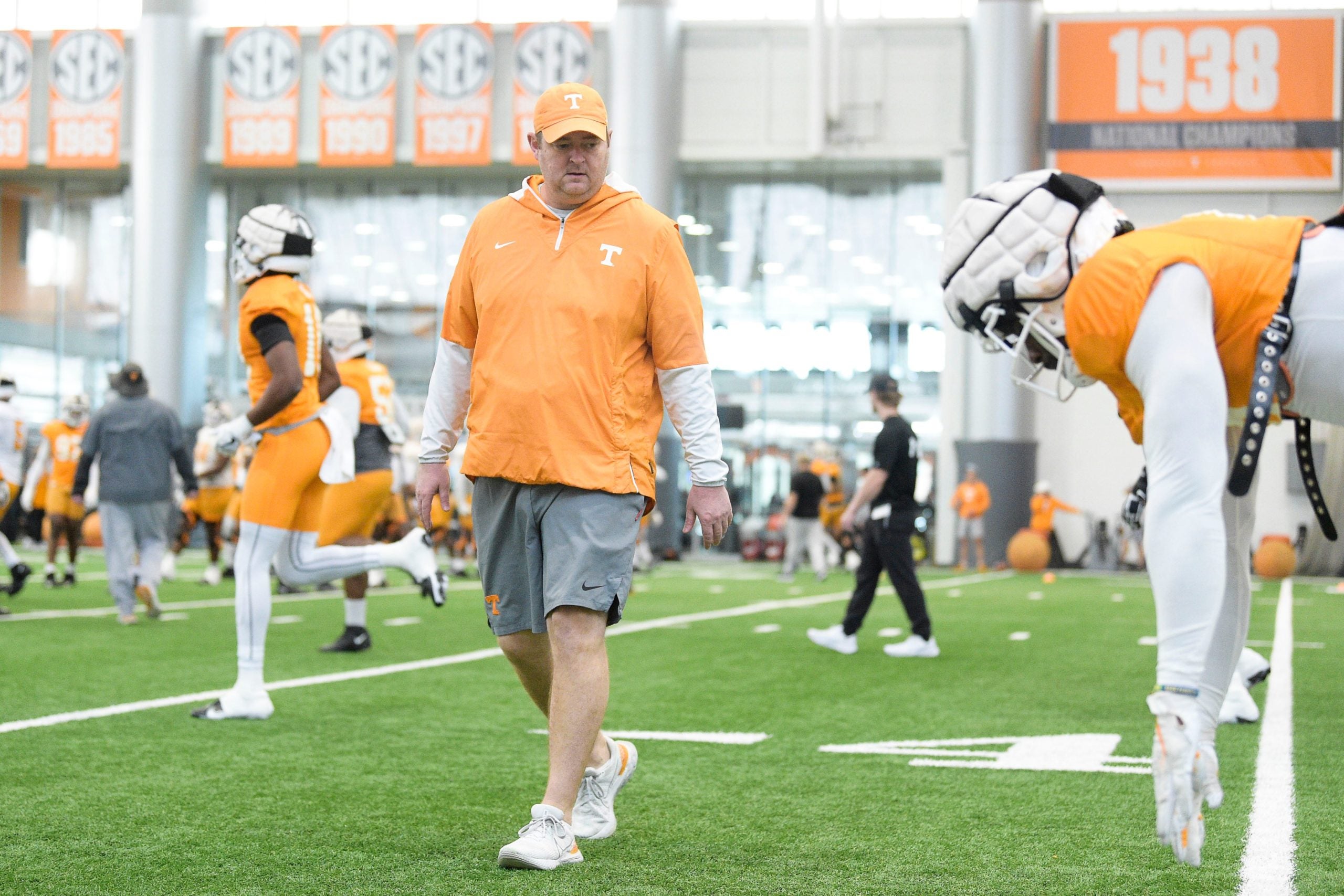 Tennessee Head Coach Josh Heupel during Tennessee football practice at Haslam Field in Knoxville, Tenn., on Saturday, Dec. 17, 2022. The Vols are preparing to play in the Orange Bowl against Clemson on Dec. 30. Ut Football Practice