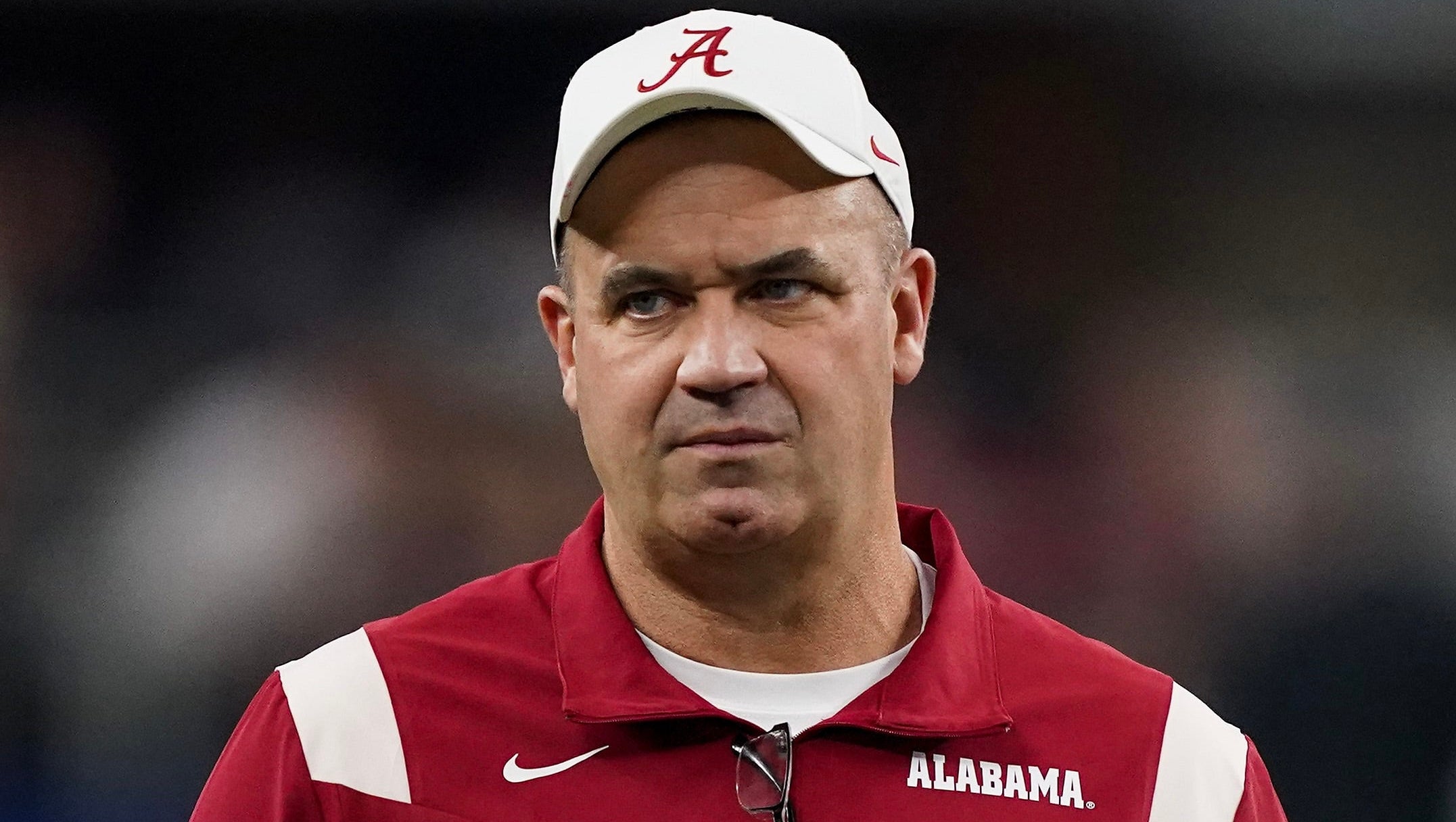 Alabama Offensive Coordinator Bill O'Brien during warm ups before the 2021 College Football Playoff Semifinal game at the 86th Cotton Bowl in AT&T Stadium in Arlington, Texas Friday, Dec. 31, 2021. [Staff Photo/Gary Cosby Jr.] College Football Playoffs Alabama Vs Cincinnati
