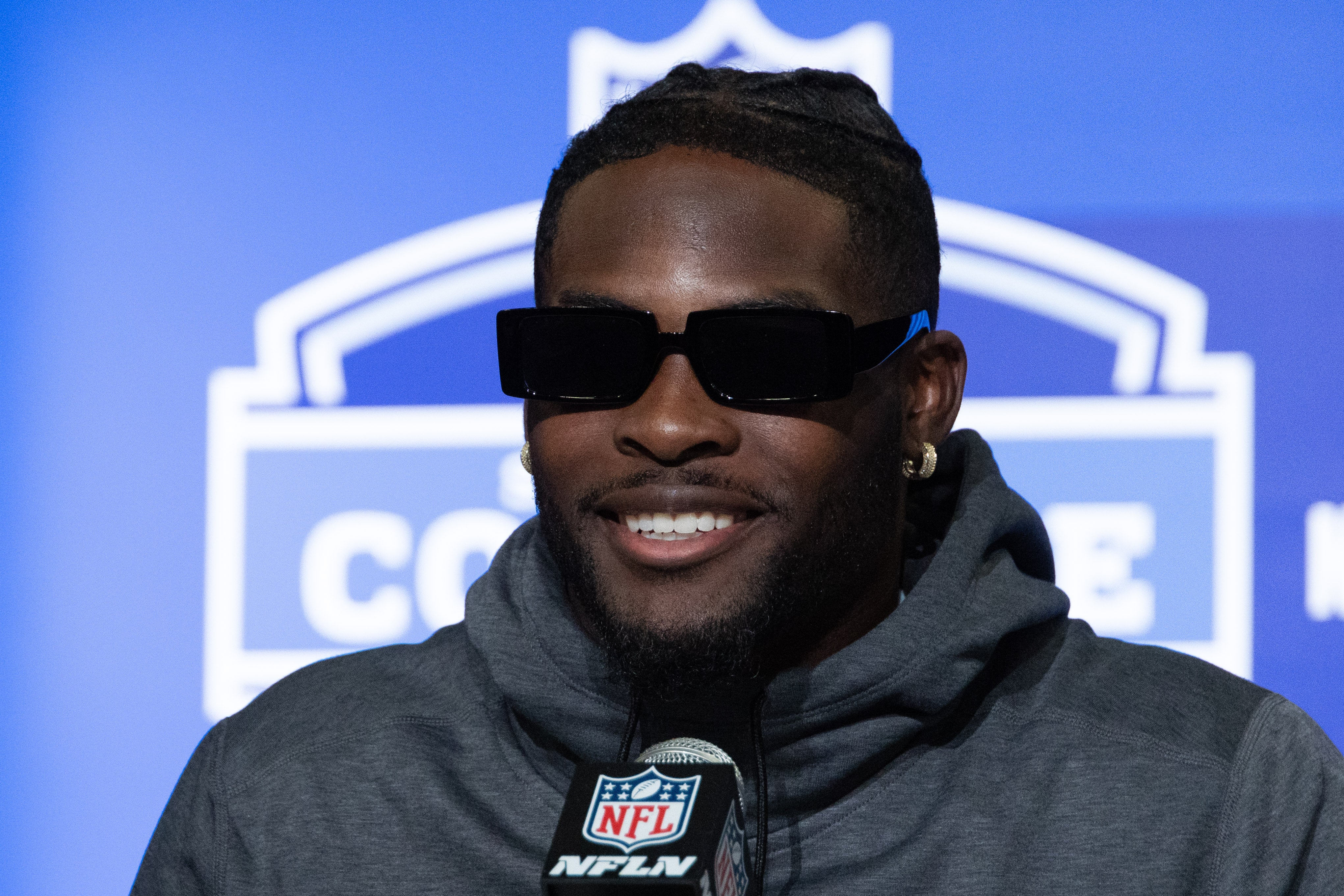 Chicago Bears draft meeting Michigan State WR return specialist Jayden Reed prospect NFL football stats news