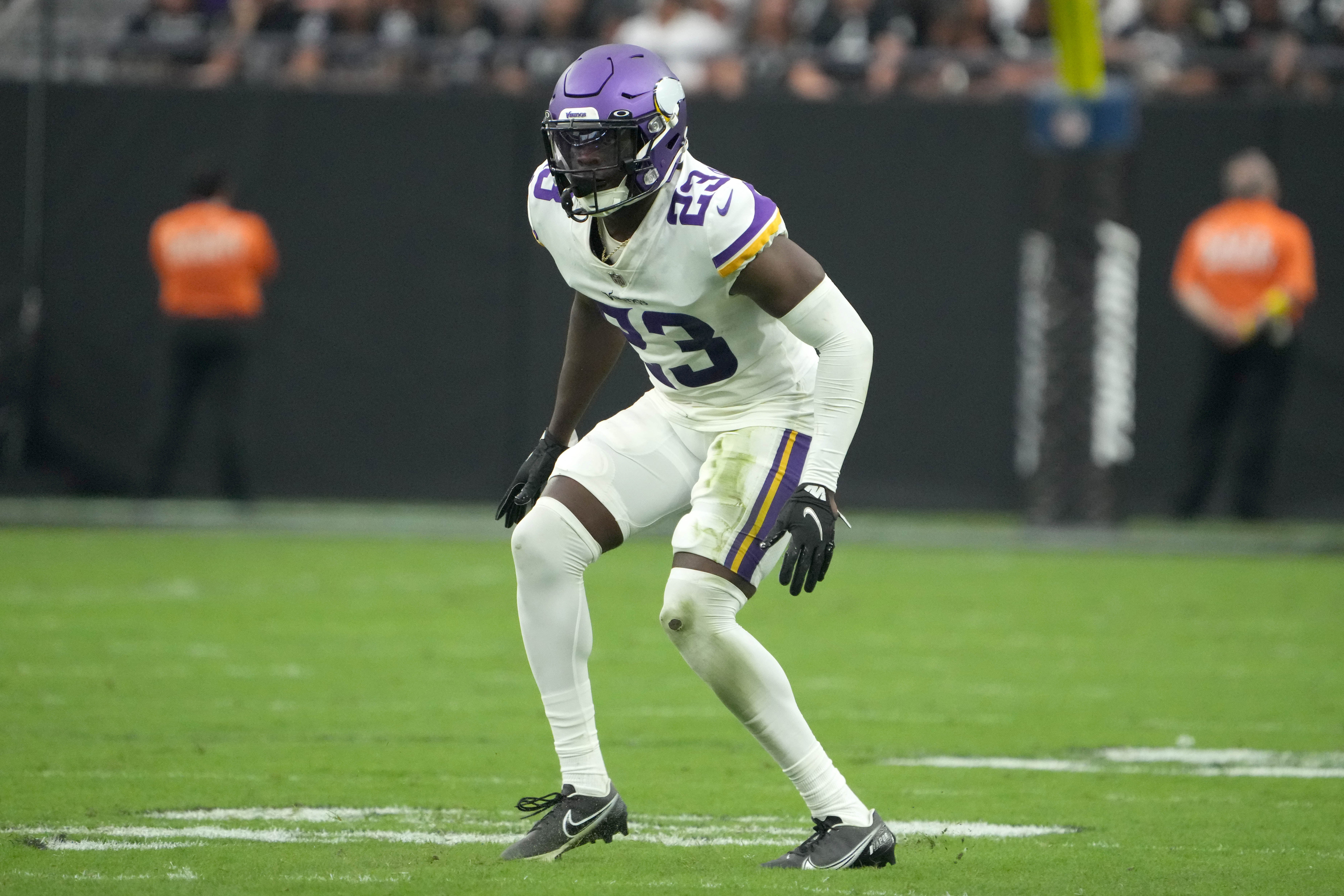 Minnesota Vikings cornerback secondary Andrew Booth Akayleb Evans CB GM Kwesi Adofo-Mensah 2023 football stats NFL