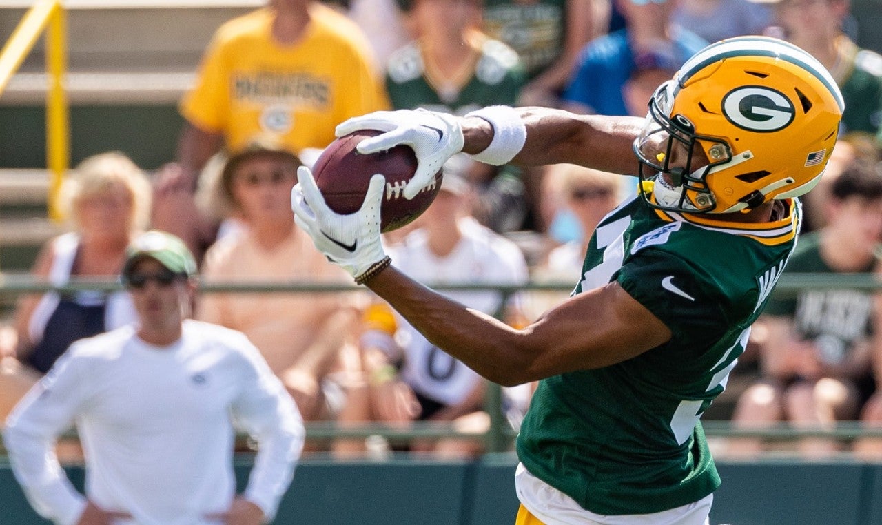 Green Bay Packers cornerback Carrington Valentine (37) practices during the second day of the team's 2023 training camp on Thursday, July 27, 2023, at Ray Nitschke Field in Green Bay, Wis. Seeger Gray/USA TODAY NETWORK-Wisconsin