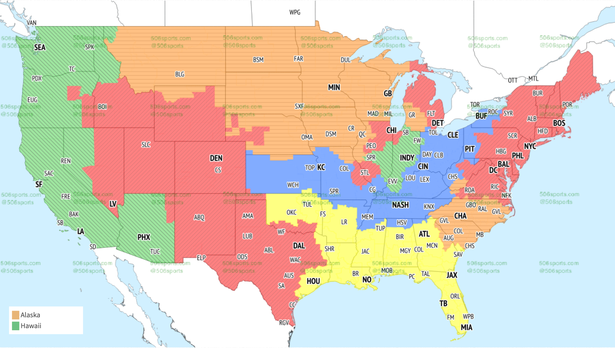506 Sports Fox Early Broadcast Map
