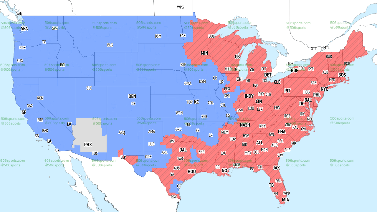 Kansas City Chiefs Week 12 broadcast map