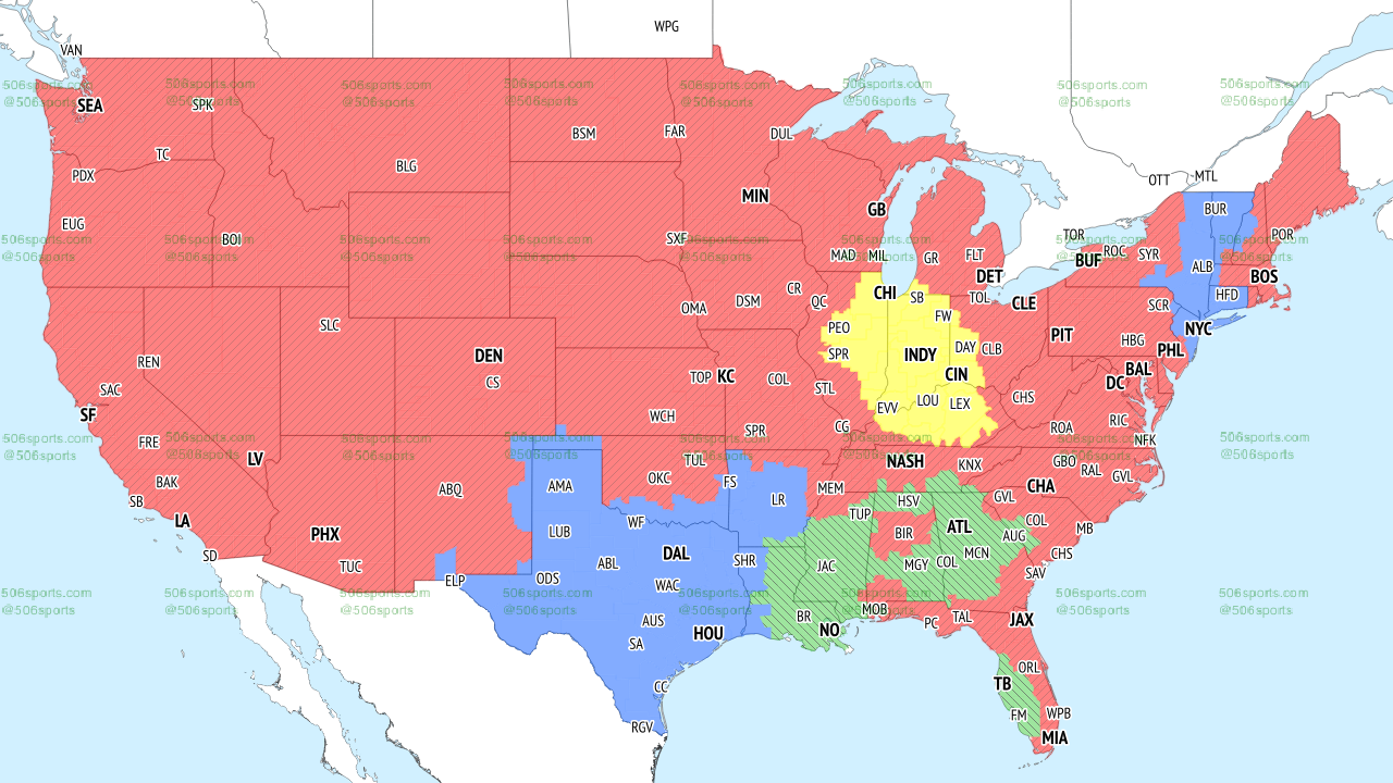 NFL Week 14 CBS braodcast map