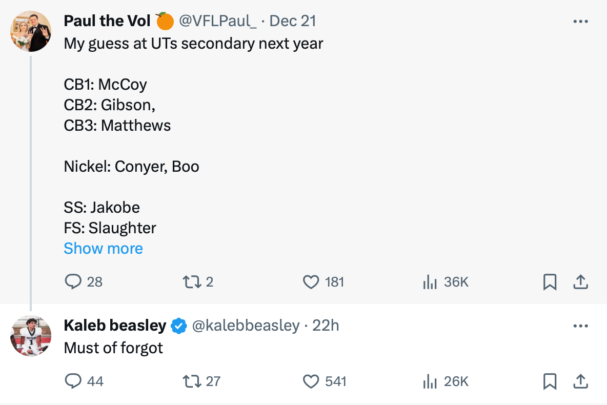 Tennessee Vols football