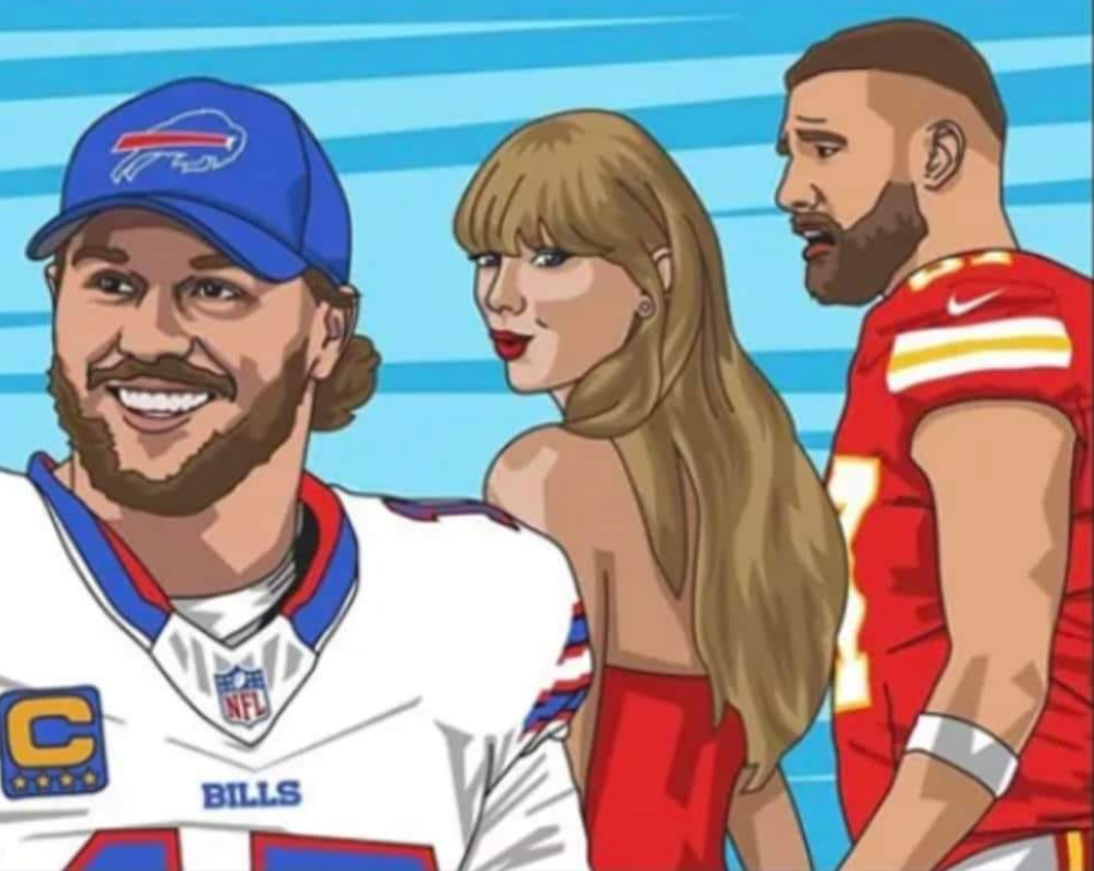 Josh Allen, Taylor Swift, and Travis Kelce meme