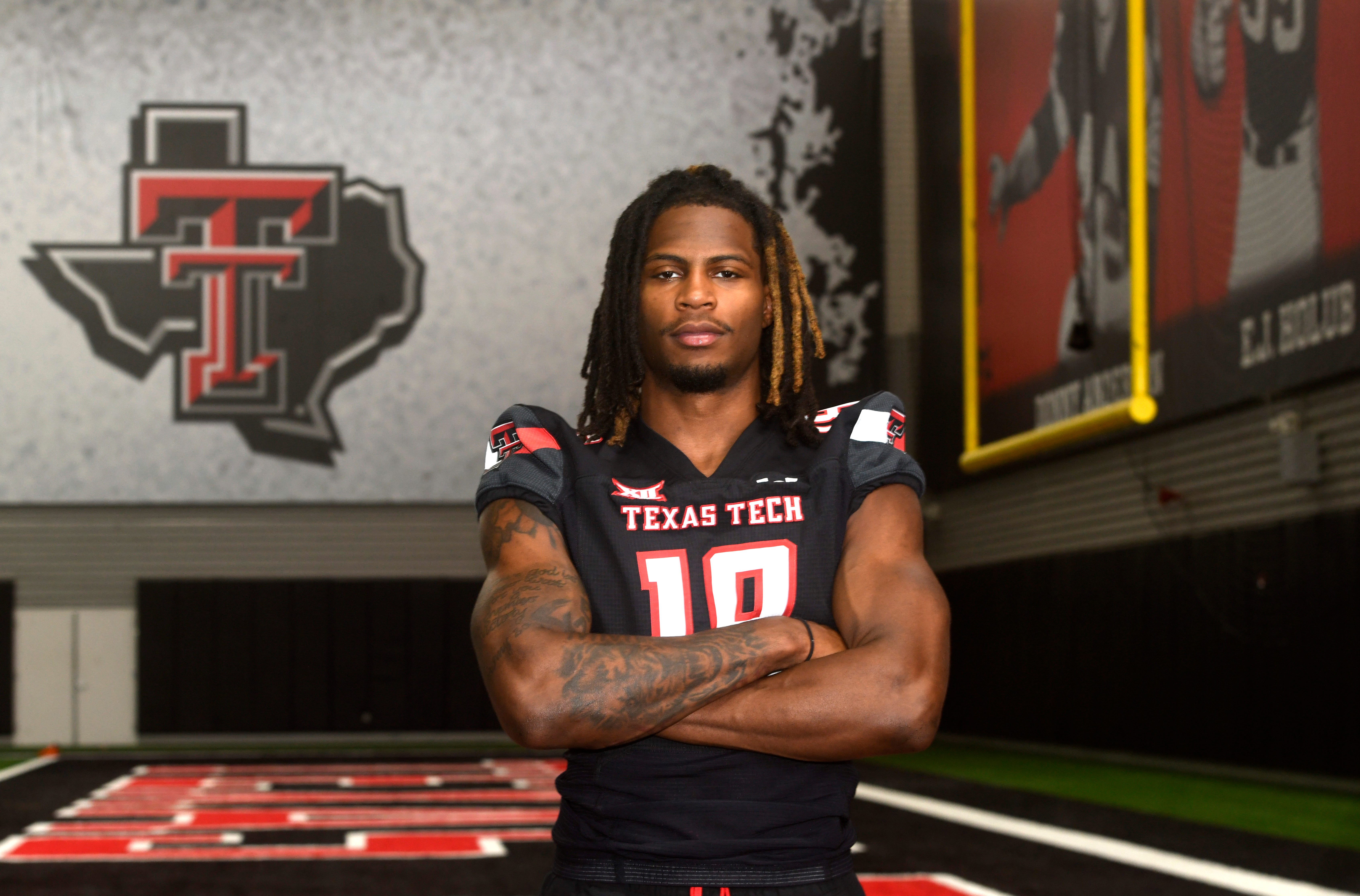 Texas Tech's Tyler Owens attends media day, Thursday, Aug. 3, 2023, at the Sports Performance Center.