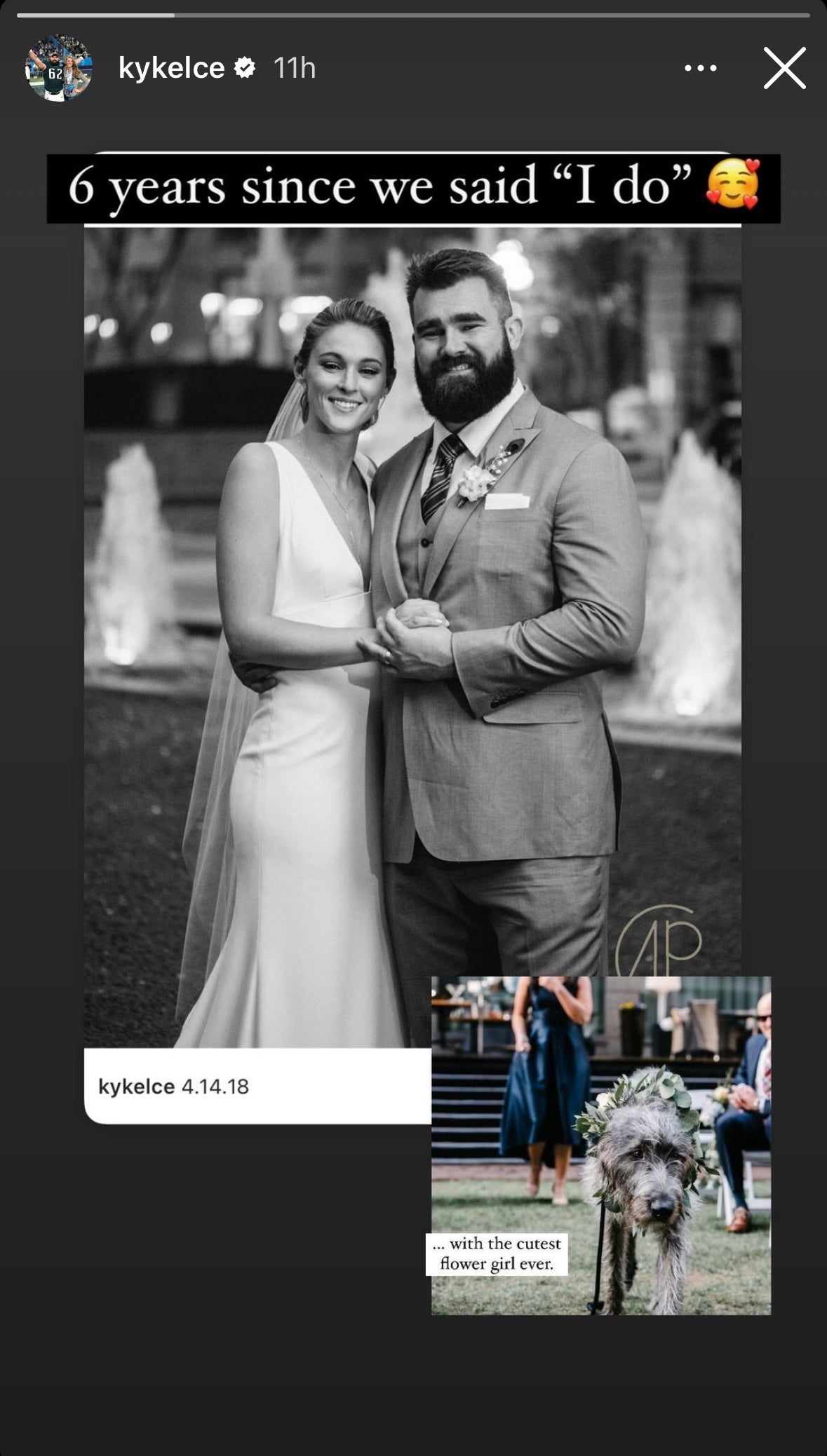 Kylie Kelce posts sweet message to Jason Kelce on Instagram on sixth wedding anniversary