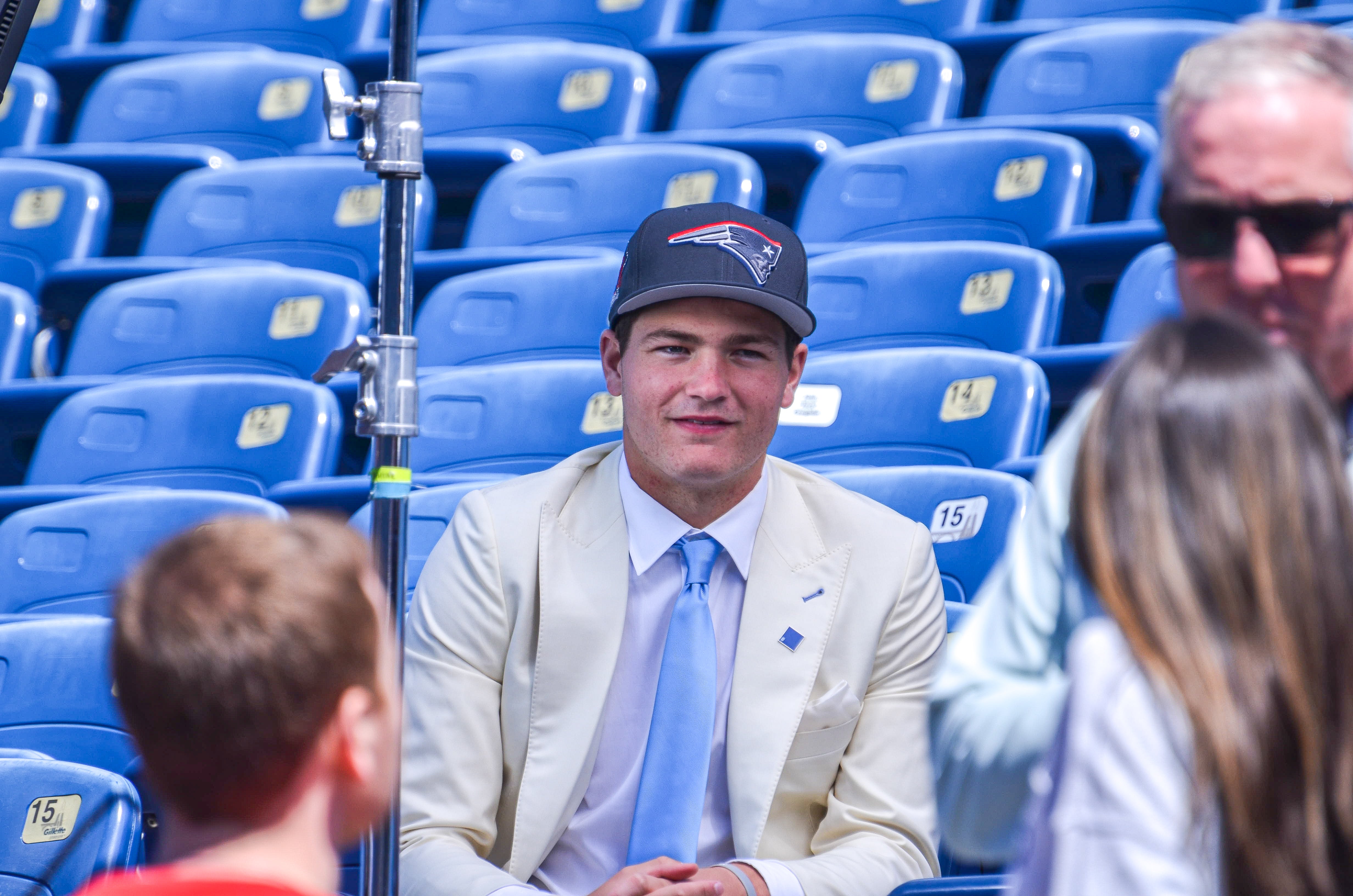 Drake Maye does an exclusive interview in the stands at Gillette Stadium with Patriots.com | Friday, April 26