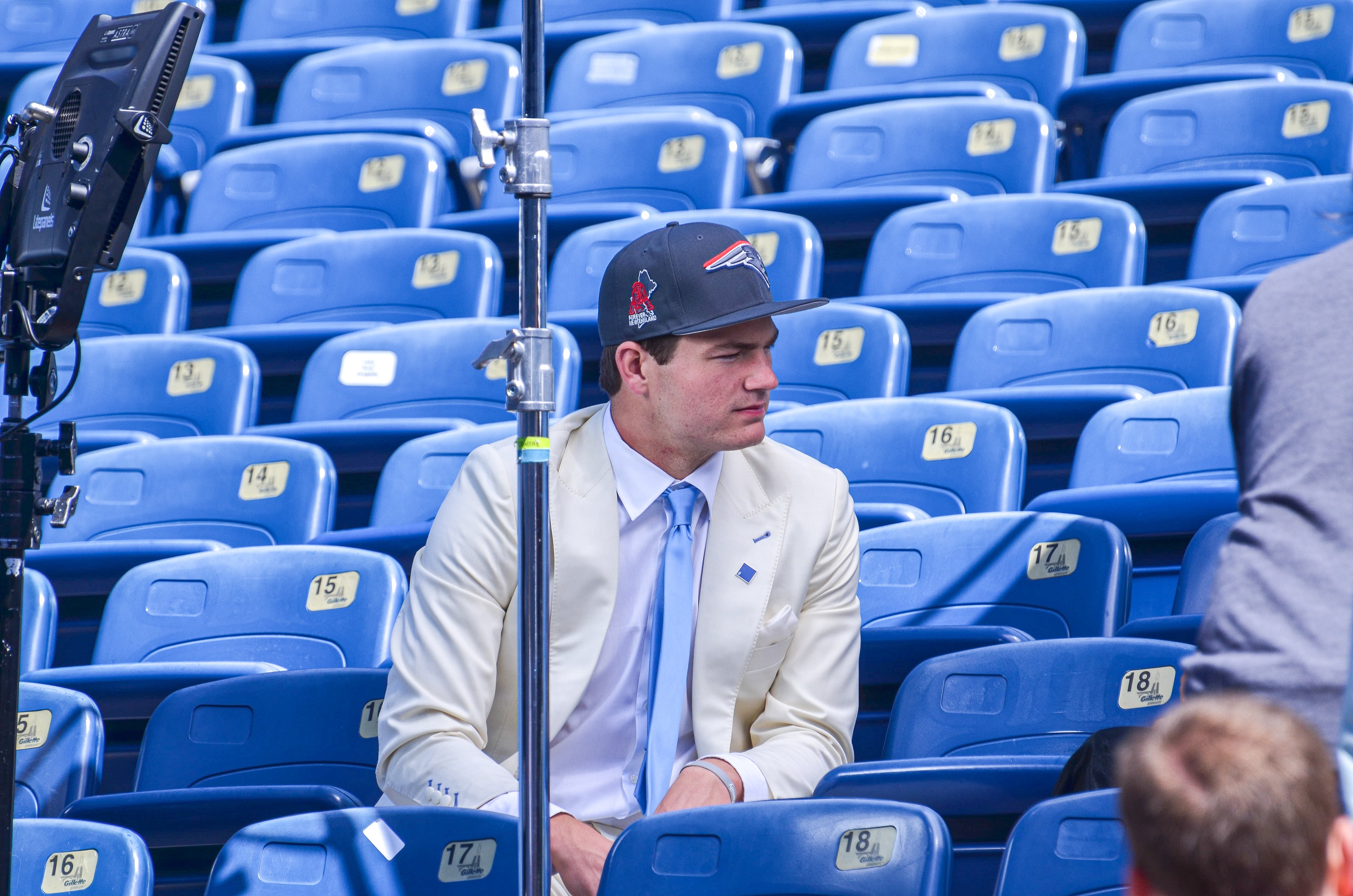 Drake Maye does an exclusive interview in the stands at Gillette Stadium with Patriots.com | Friday, April 26