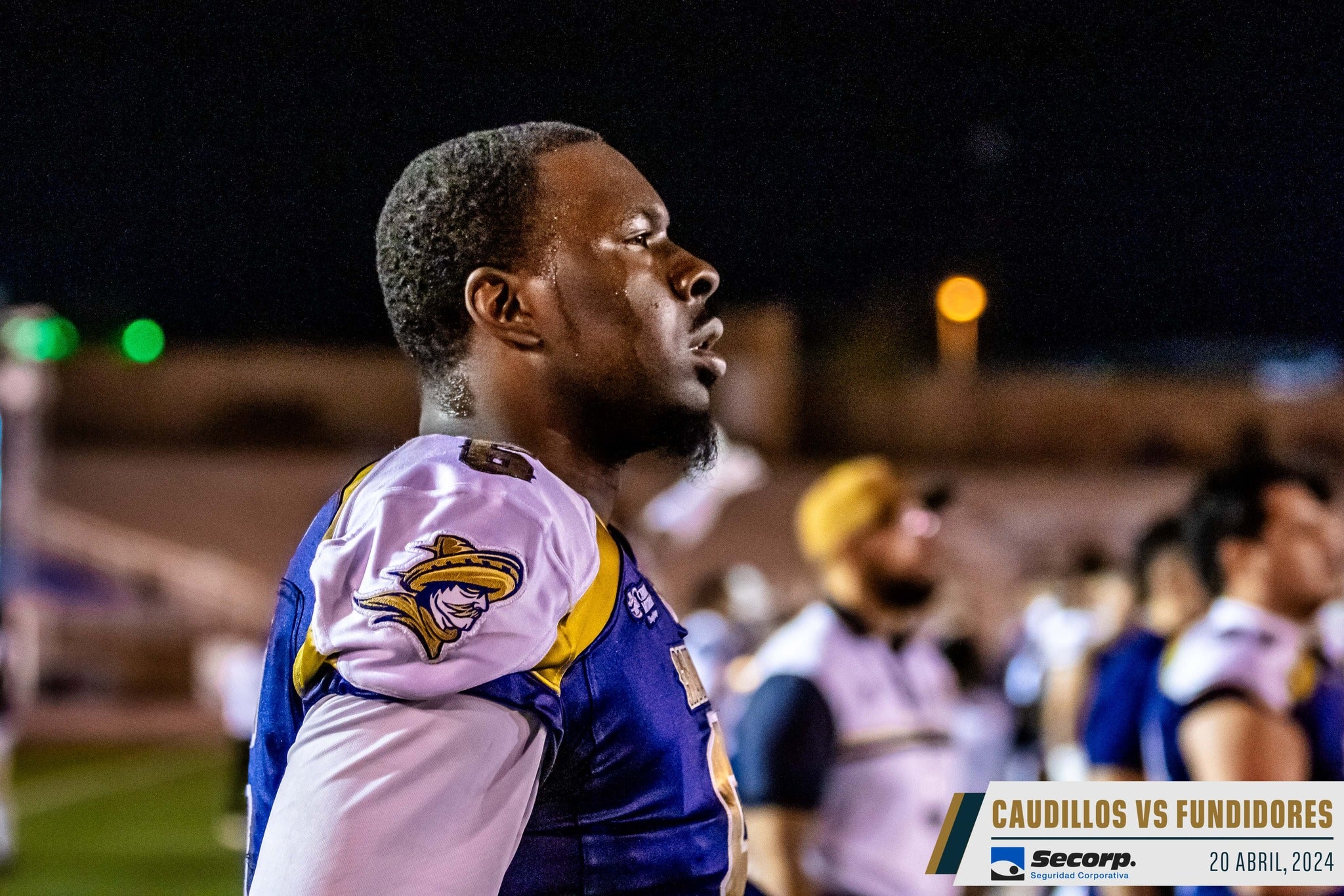 Former Auburn quarterback Jeremy Johnson looks from the sideline playing for the Chihuahua Caudillos.