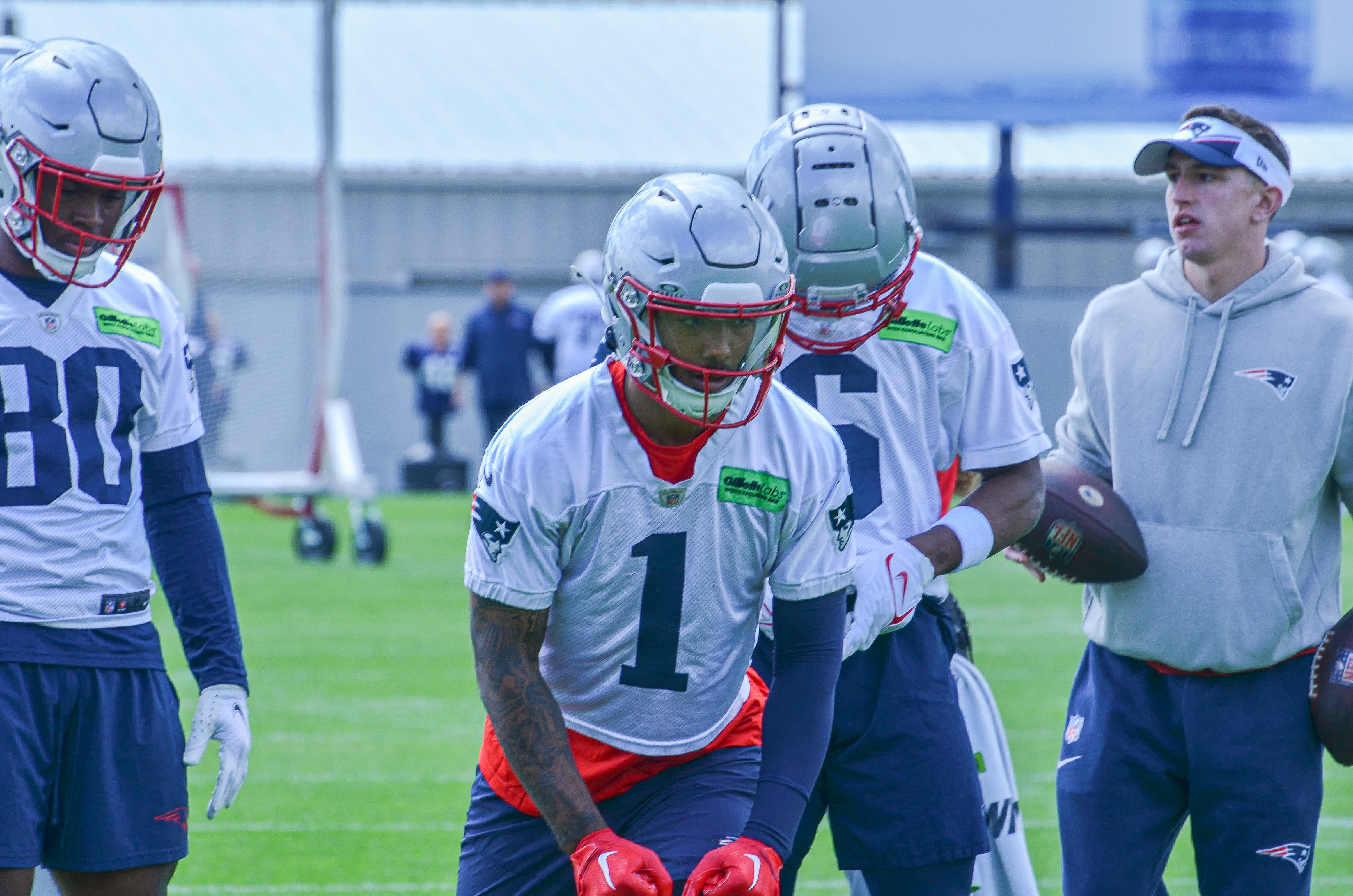 Patriots rookie minicamp at Gillette Stadium 5/11: WR Ja'Lynn Polk, WR Javon Baker, WR Rory Starkey (Tryout)