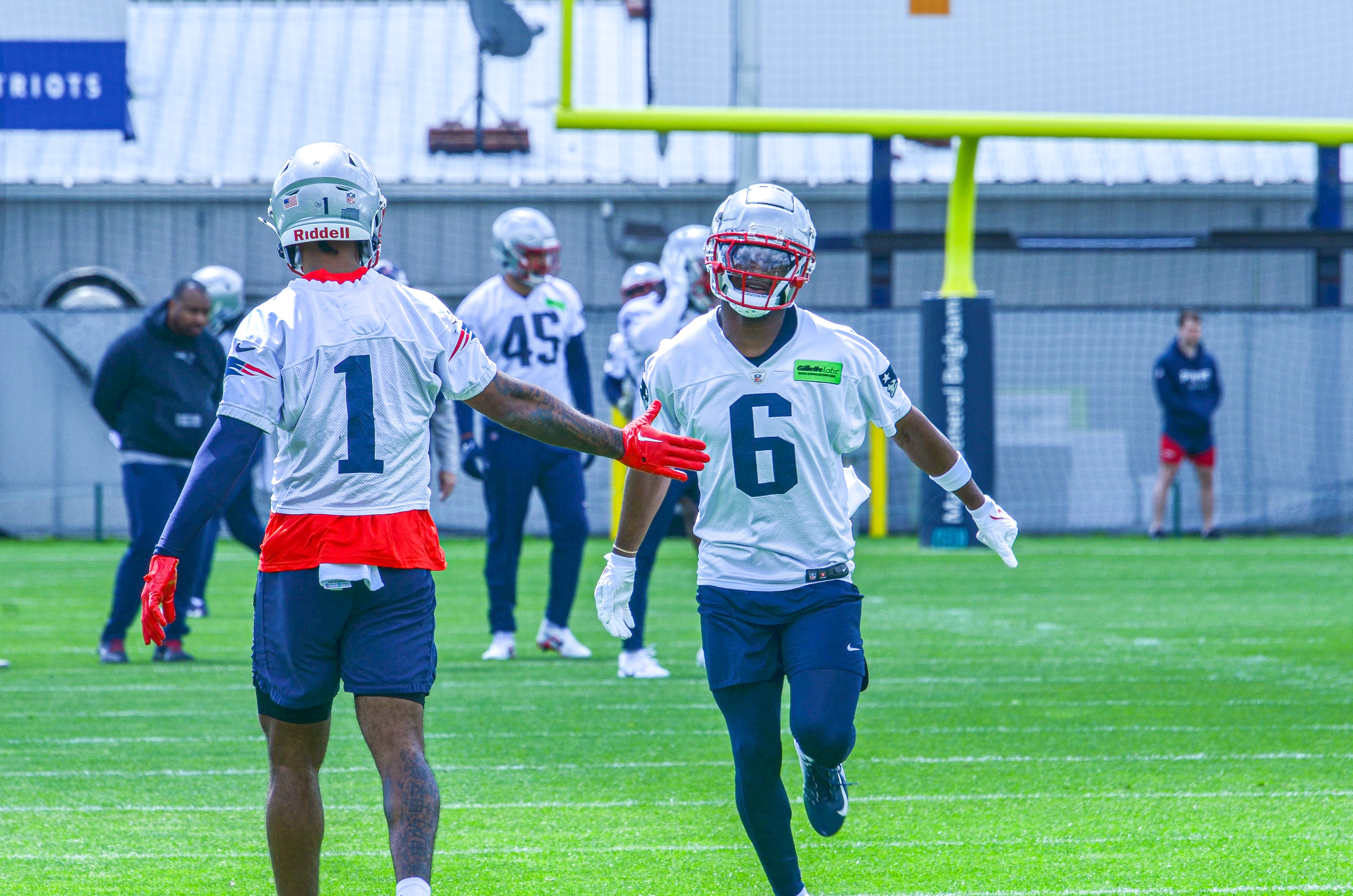 Patriots rookie minicamp at Gillette Stadium 5/11: WR Ja'Lynn Polk and WR Javon Baker