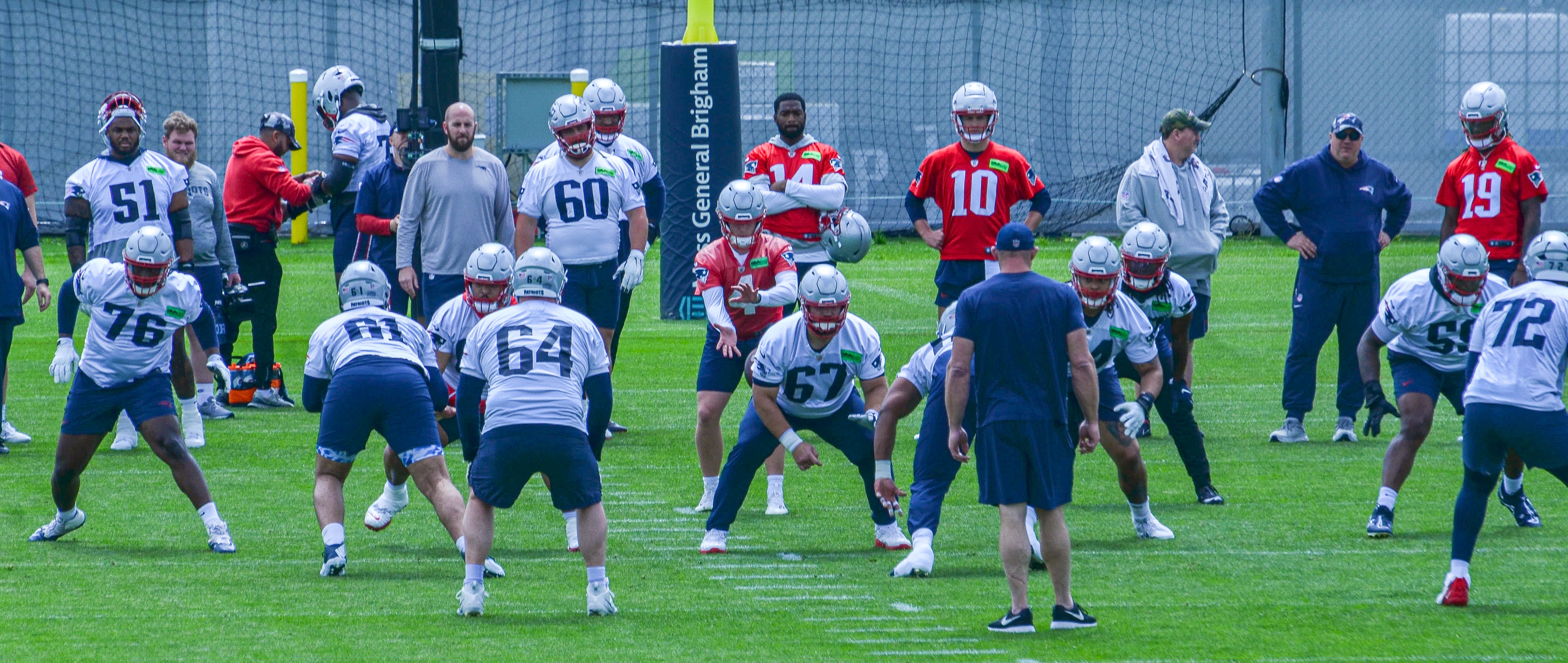 Monday, May 20 - Patriots QB Bailey Zappe taking a snap during OTAs