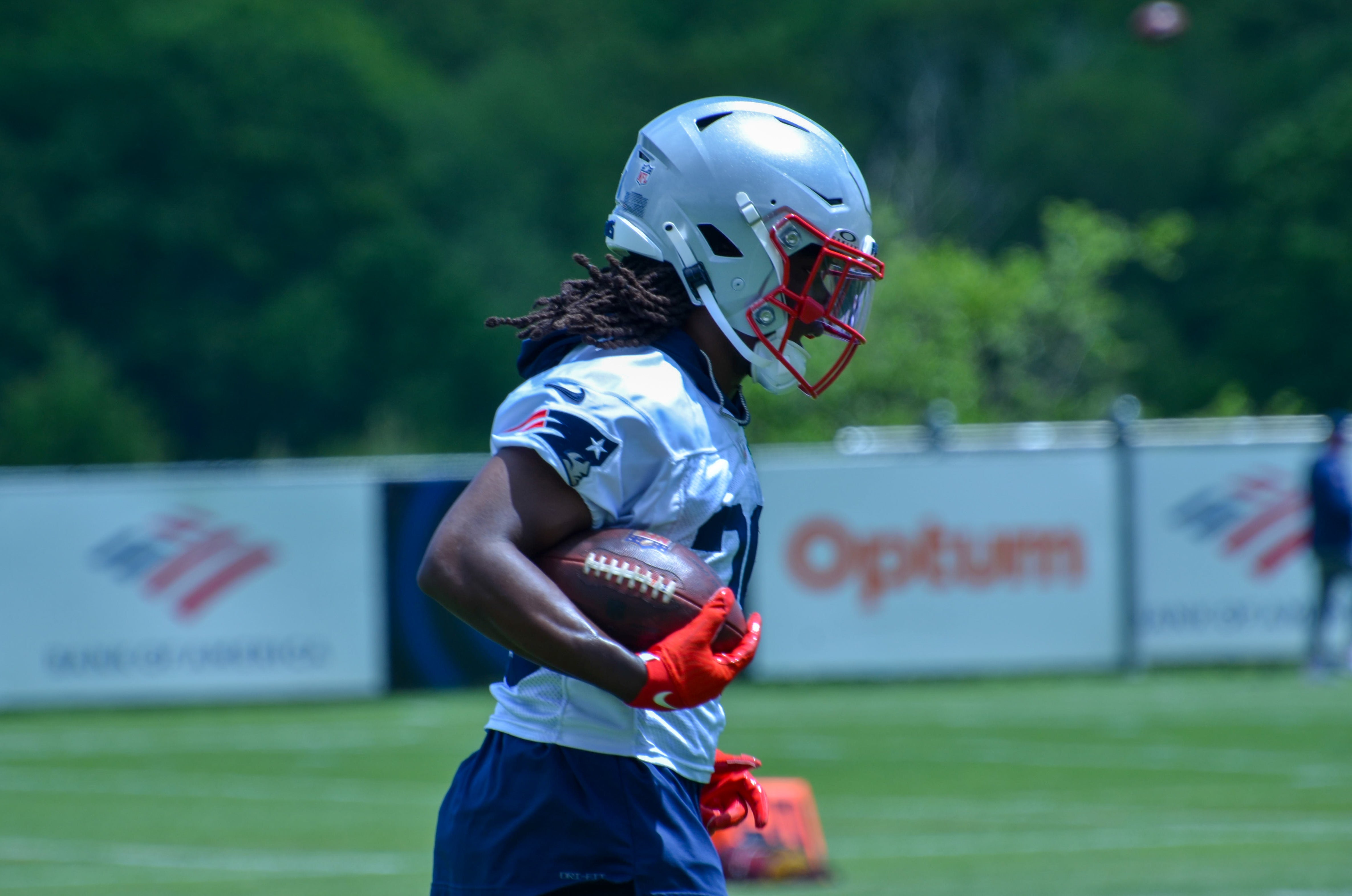 Patriots RB Rhamondre Stevenson at OTAs - May 29, 2024