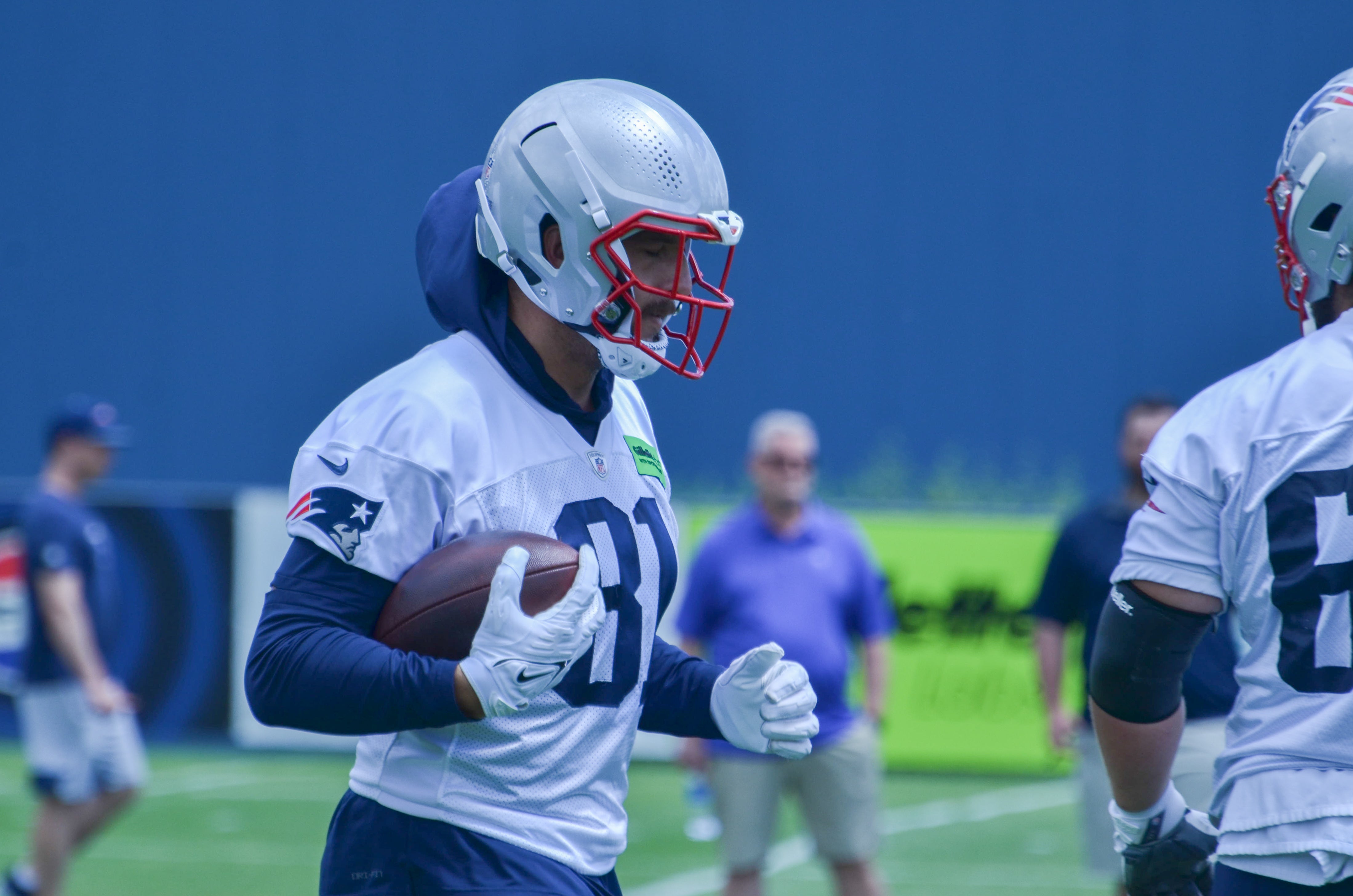 Patriots TE Austin Hooper at OTAs - May 29, 2024