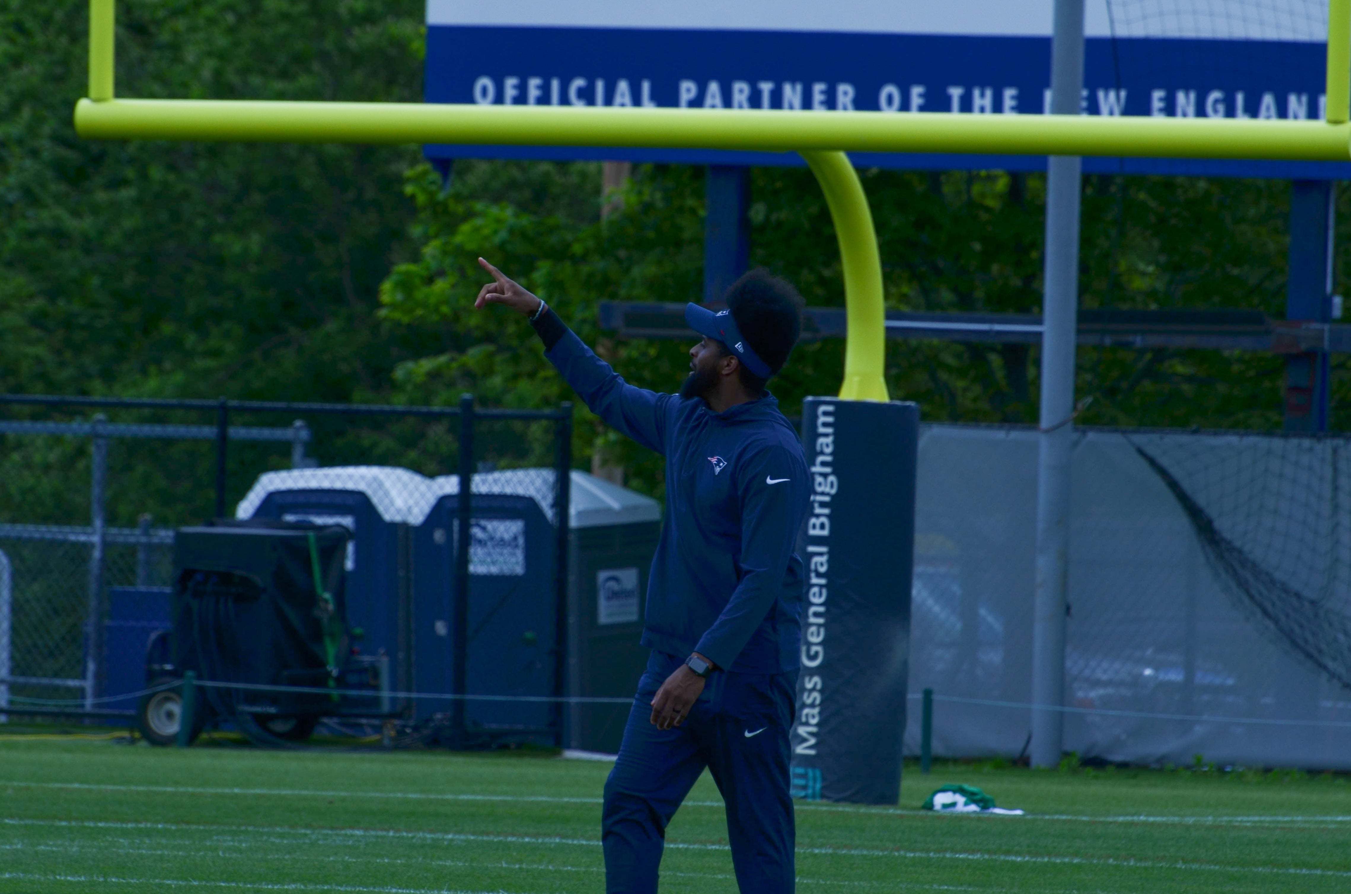 Patriots WR coach Tiquan Underwood at OTAs - May 29, 2024