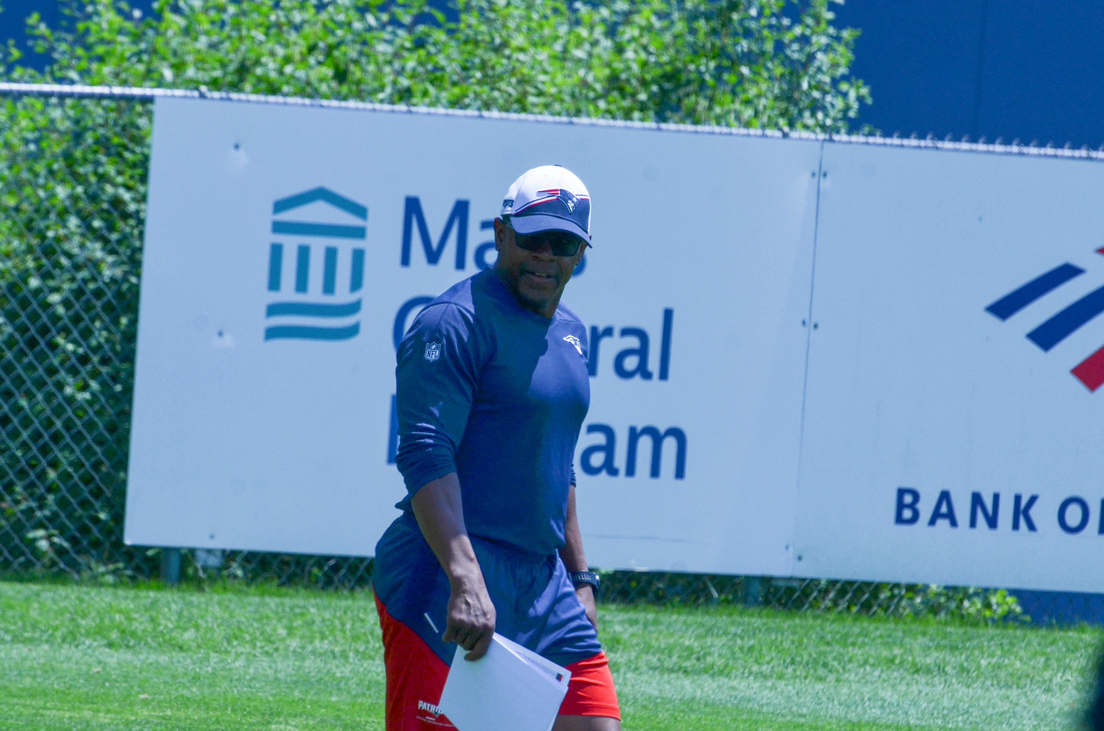 Patriots coach Troy Brown at OTAs - June 4, 2024