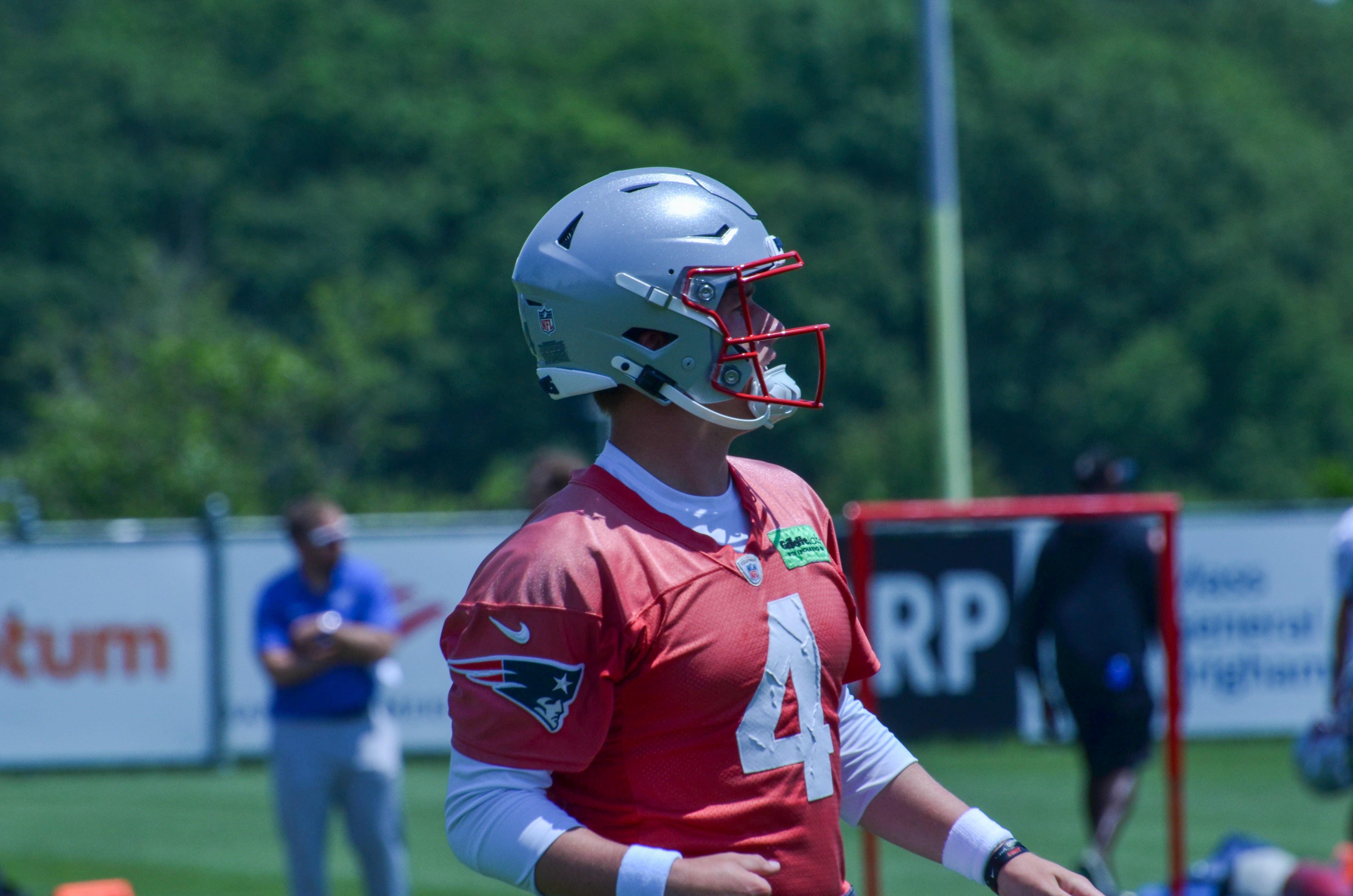 Patriots QB Bailey Zappe at Tuesday's OTAs - June 4, 2024