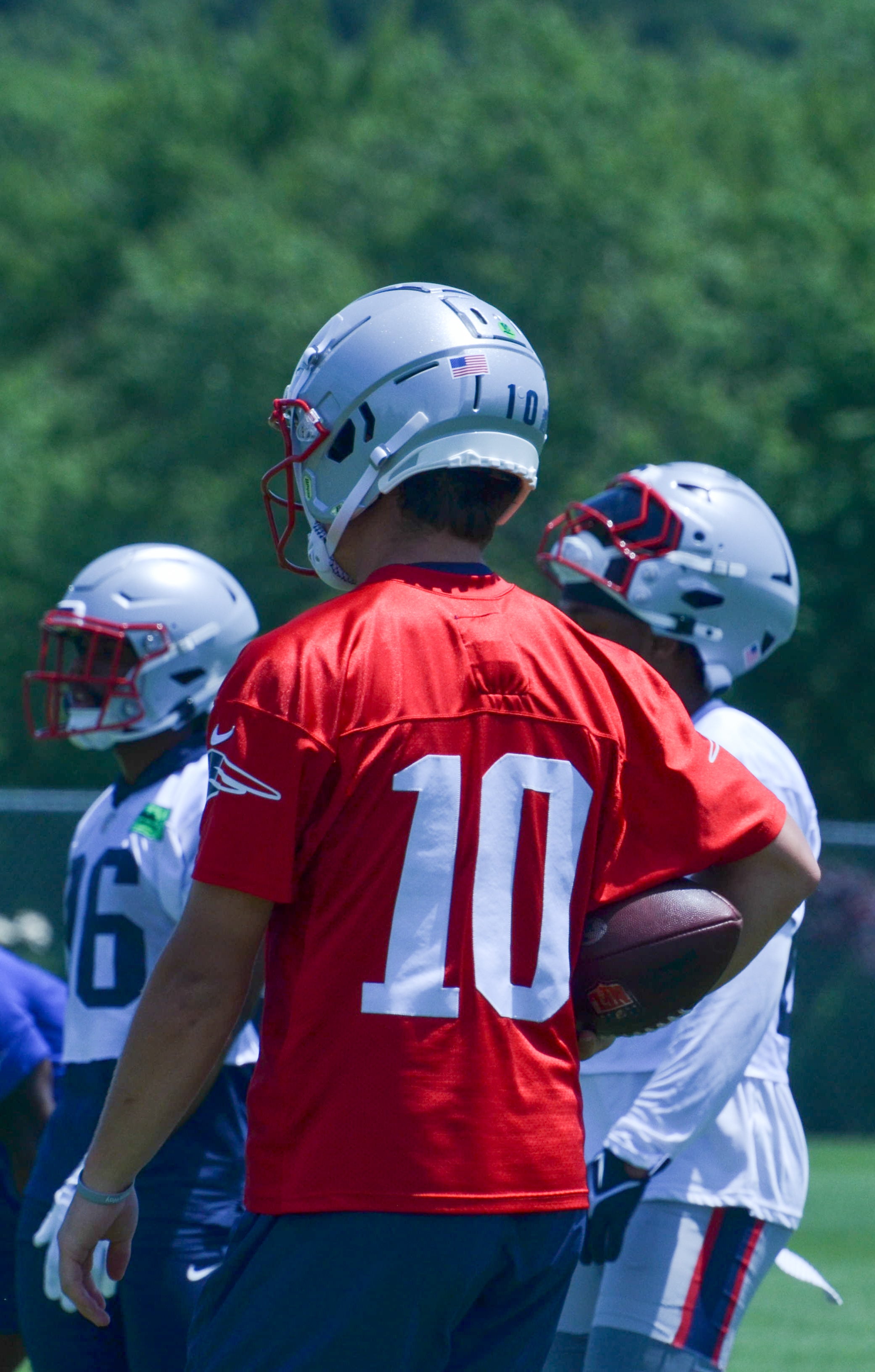 Patriots QB Drake Maye at Tuesday's OTAs - June 4, 2024
