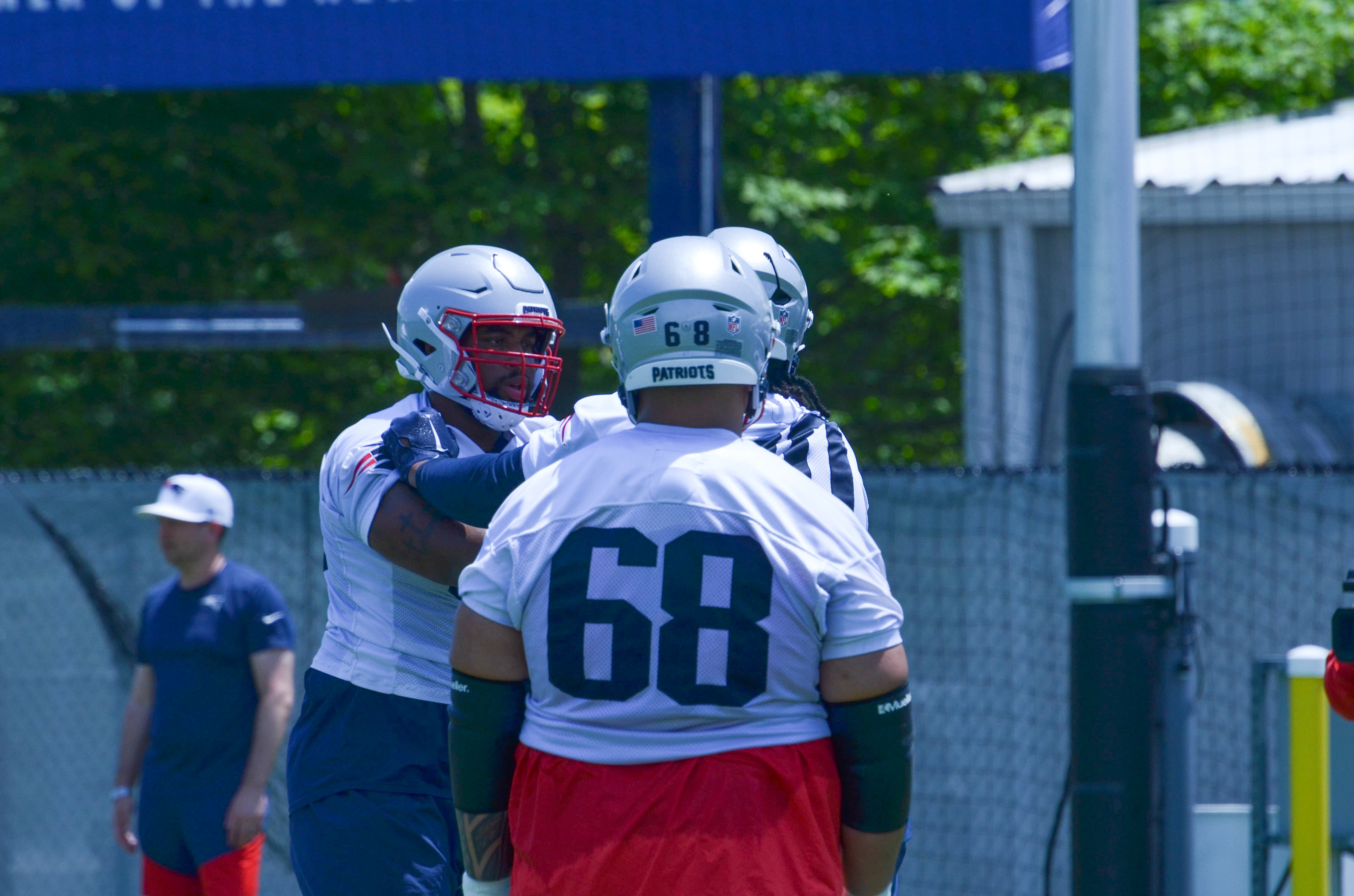 Patriots offensive lineman Atonio Mafi at Tuesday's OTAs - June 4, 2024