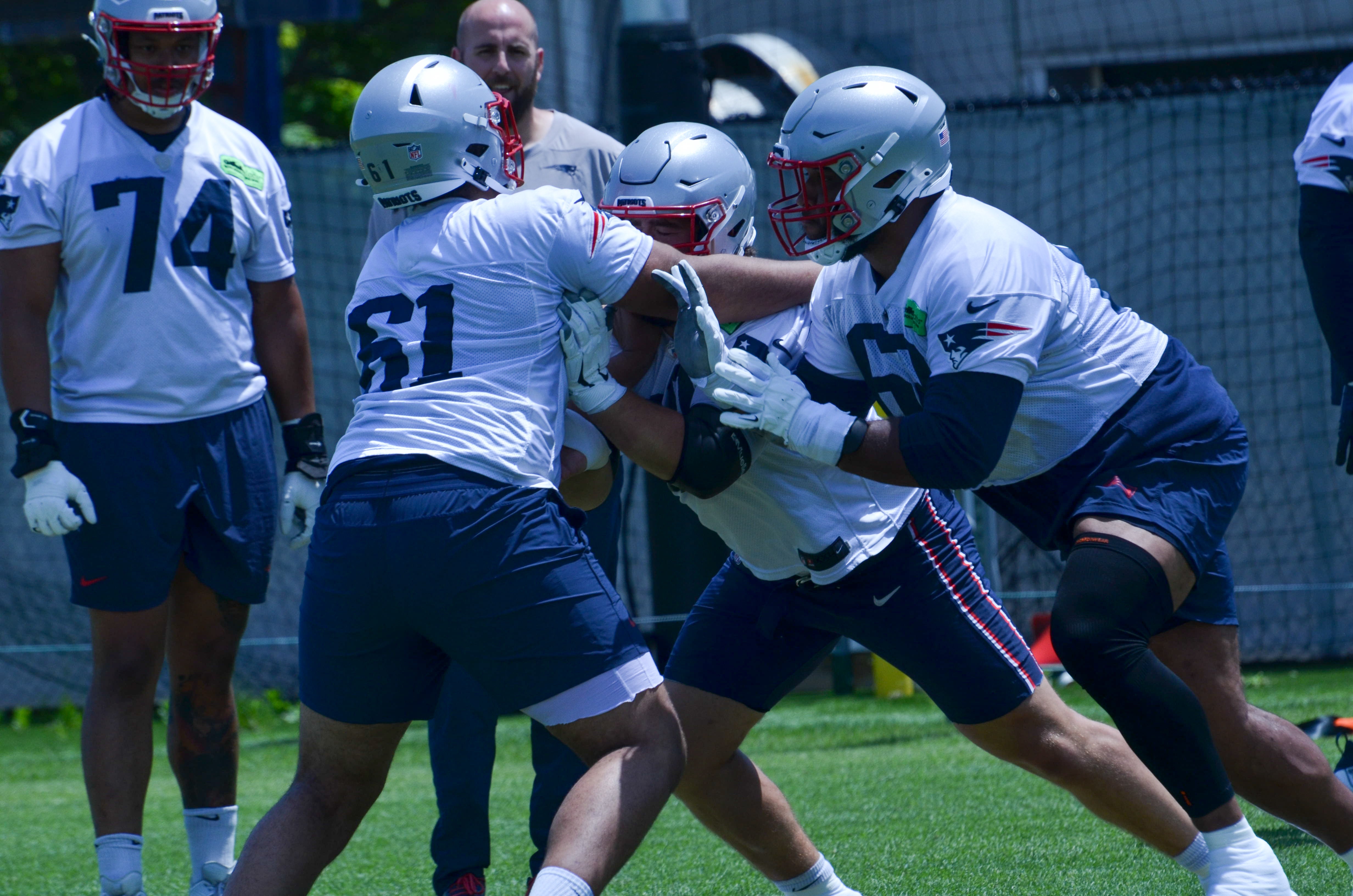 Patriots offensive line practices during Tuesday's OTAs - June 4, 2024