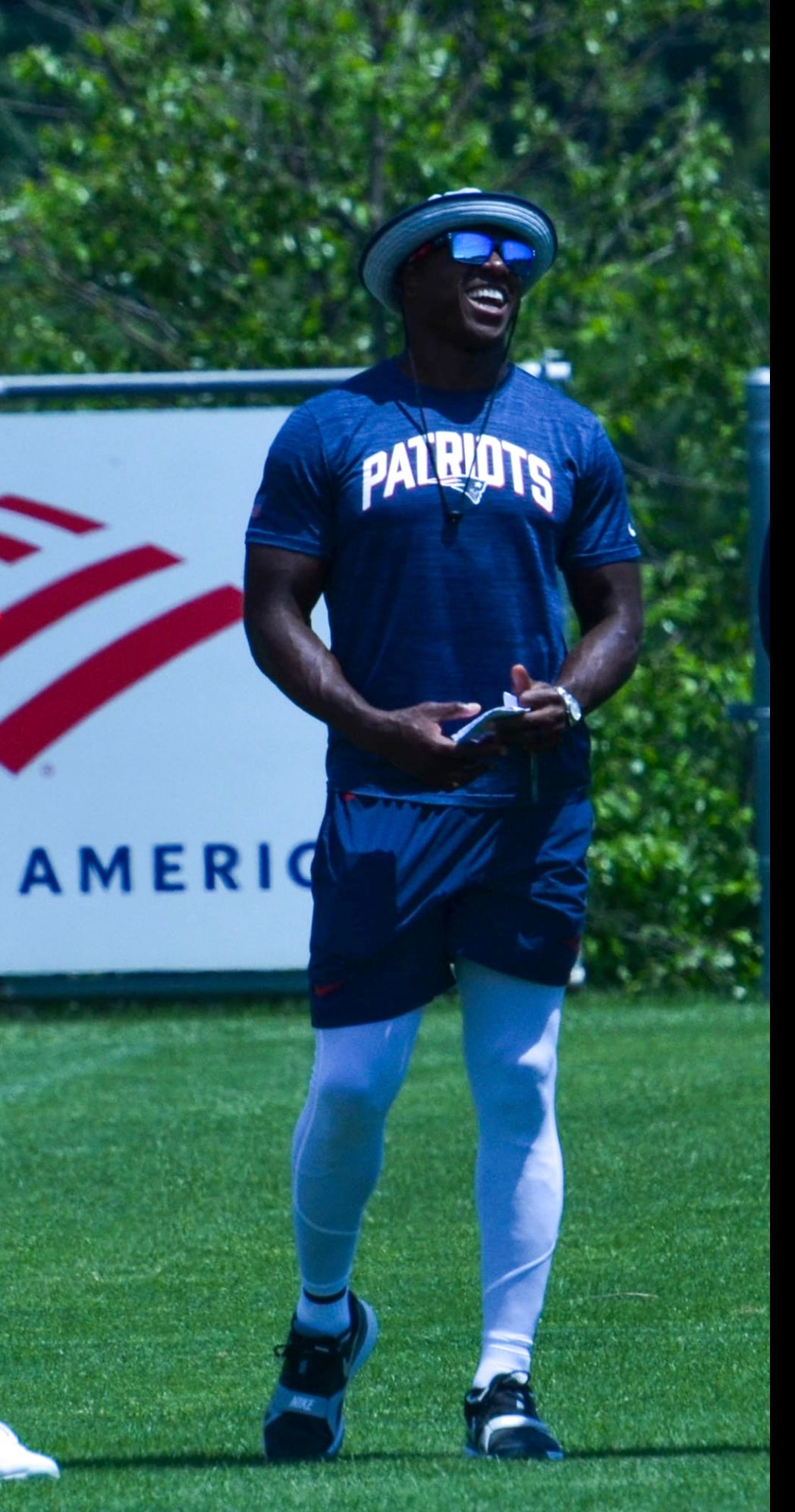 Patriots' Matthew Slater watches from the sidelines at Tuesday's OTAs - June 4, 2024