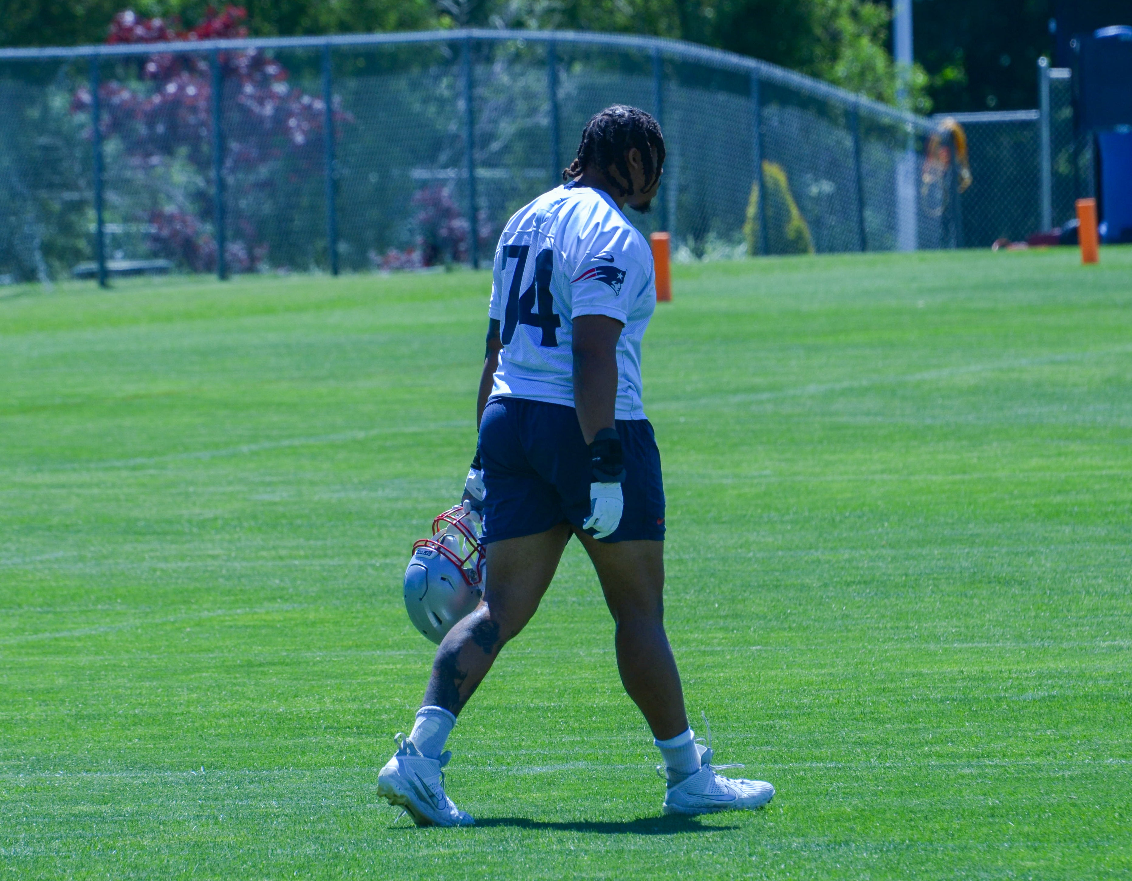 Patriots G Michael Jordan is the first to arrive at the first day of Mandatory Minicamp at Gillette Stadium - June 10, 2024
