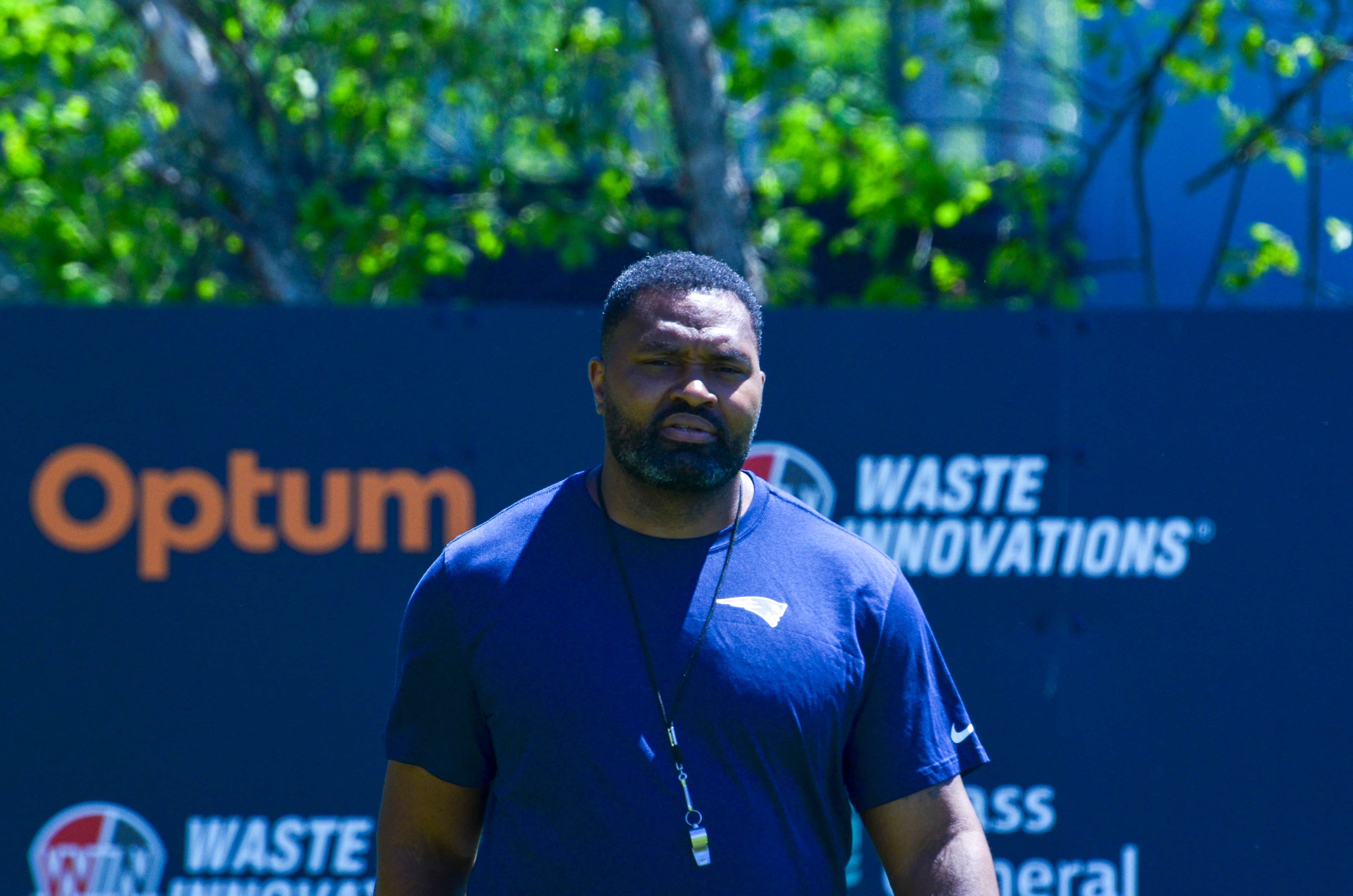 Patriots head coach Jerod Mayo speaks with reporters prior to the first day of Mandatory Minicamp at Gillette Stadium - June 10, 2024