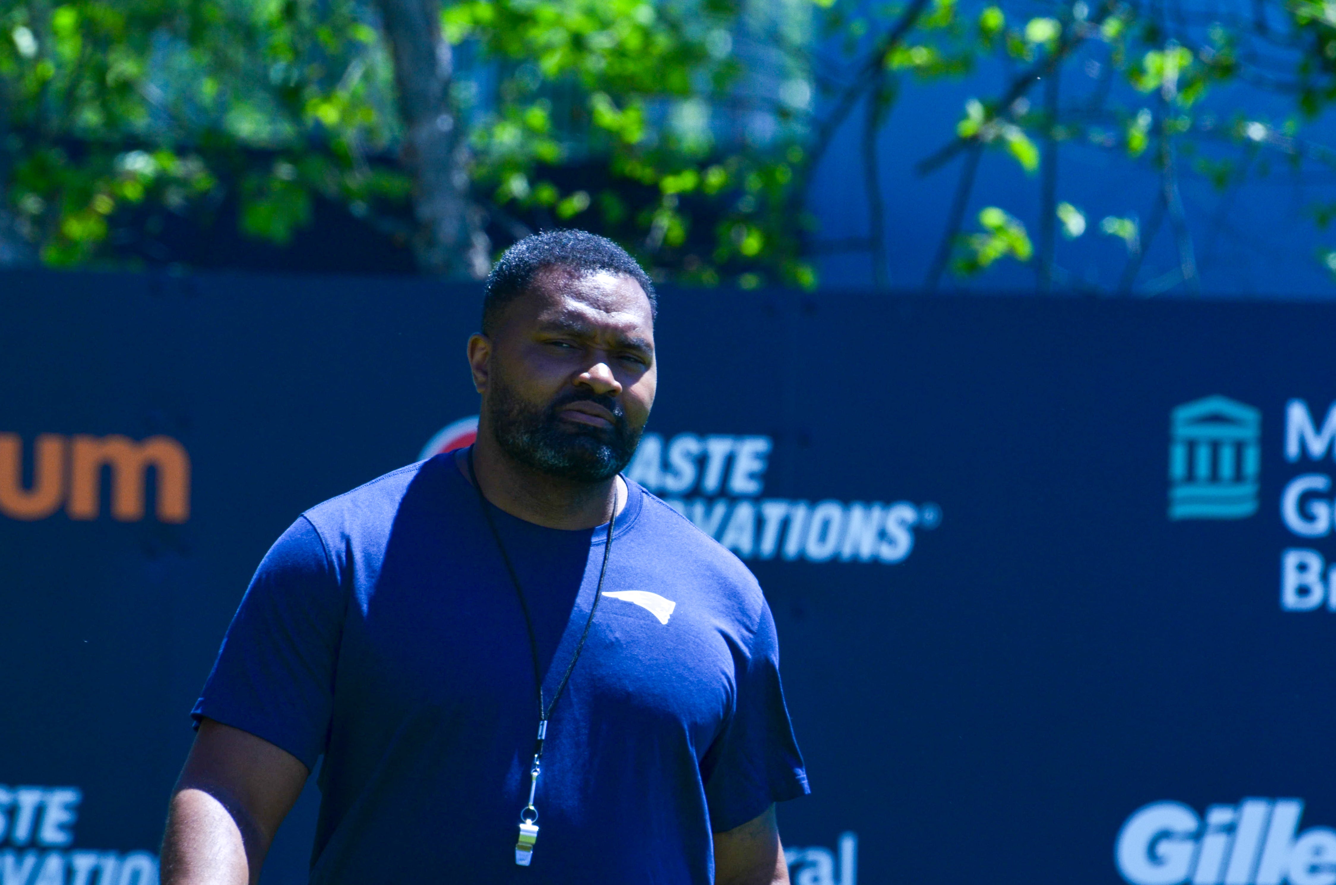 Patriots head coach Jerod Mayo speaks with reporters prior to the first day of Mandatory Minicamp at Gillette Stadium - June 10, 2024