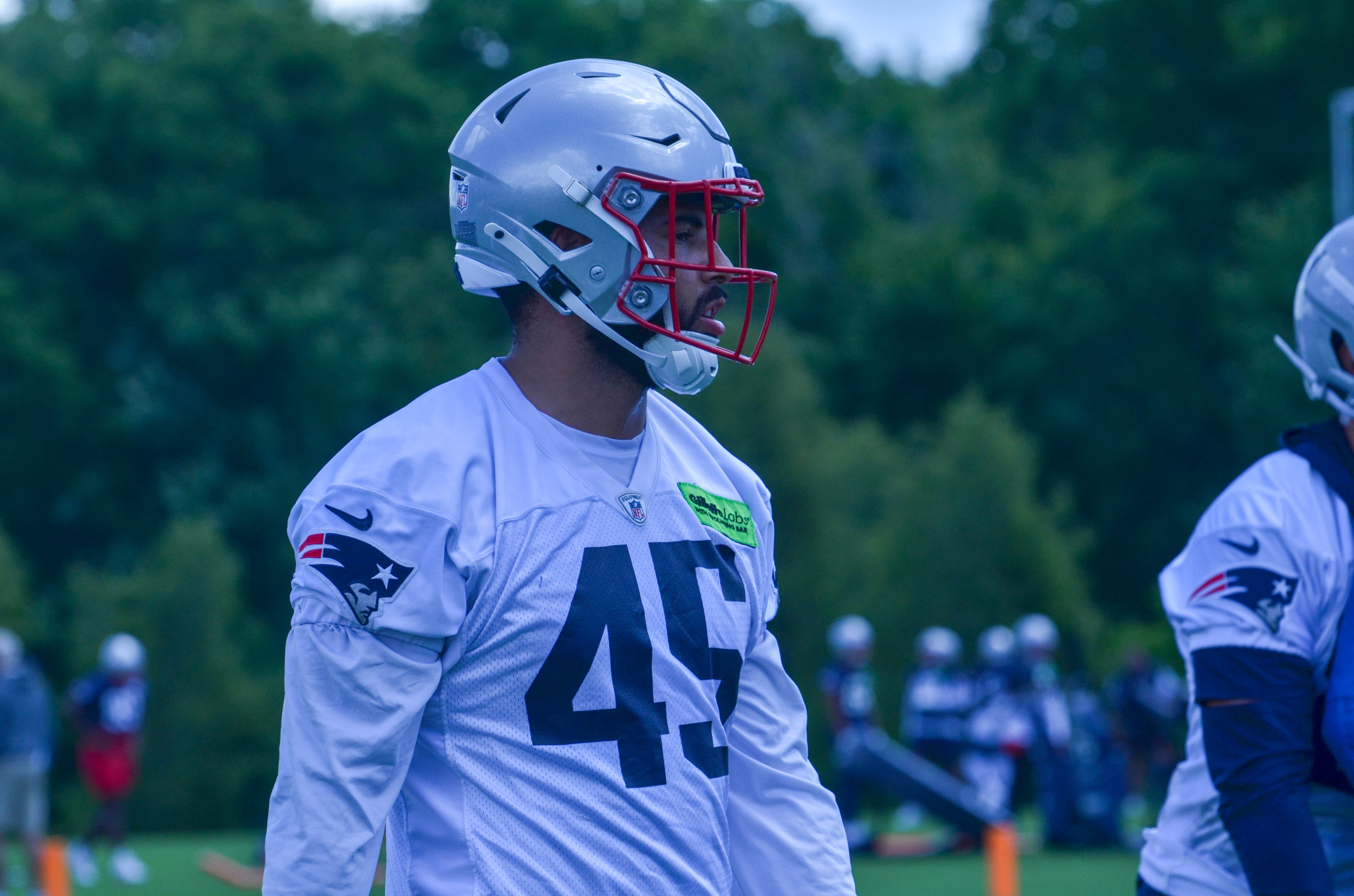 Patriots TE Jacob Warren at the first day of Mandatory Minicamp at Gillette Stadium - June 10, 2024