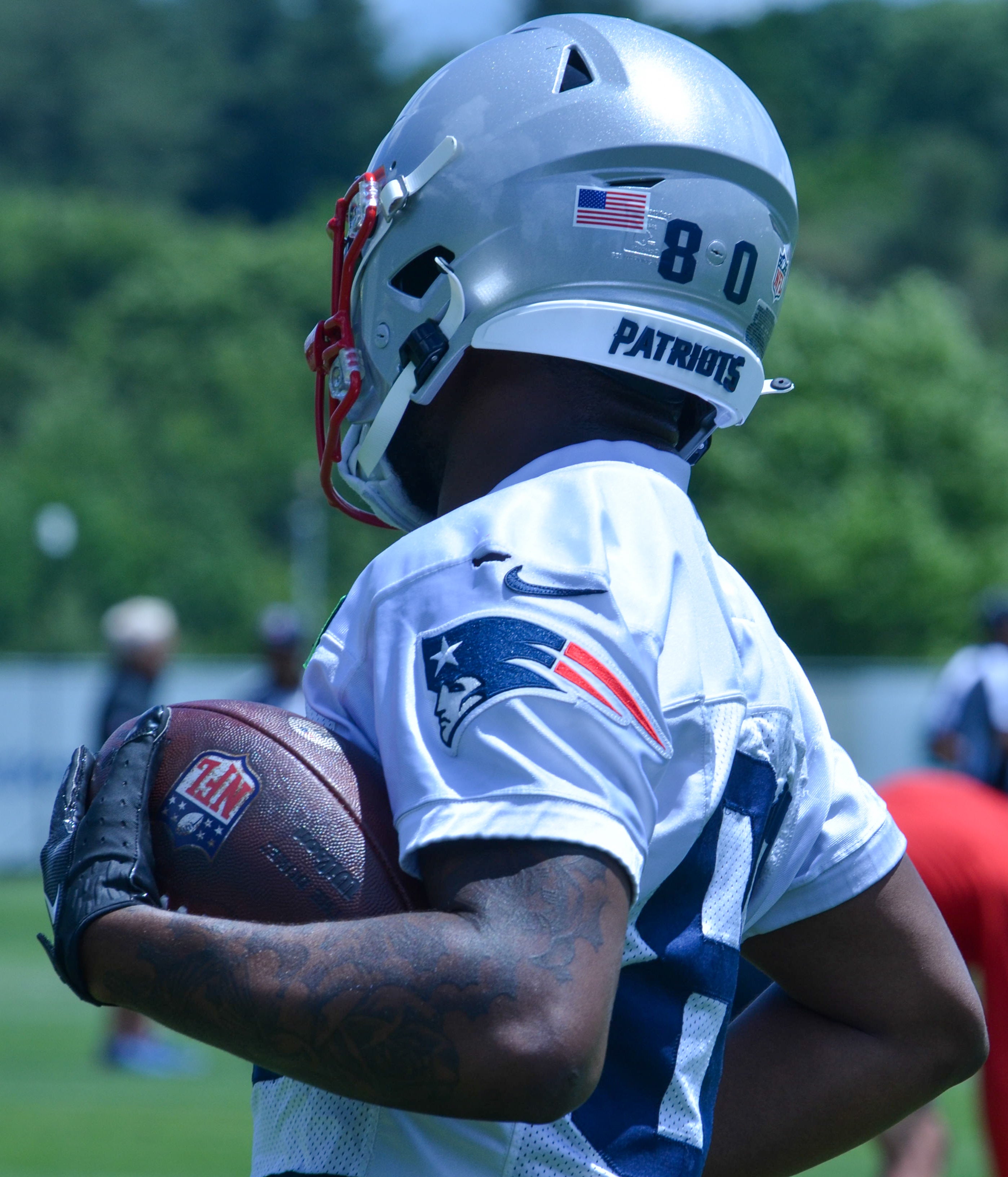 Patriots WR Kayshon Boutte at the first day of Mandatory Minicamp at Gillette Stadium - June 10, 2024