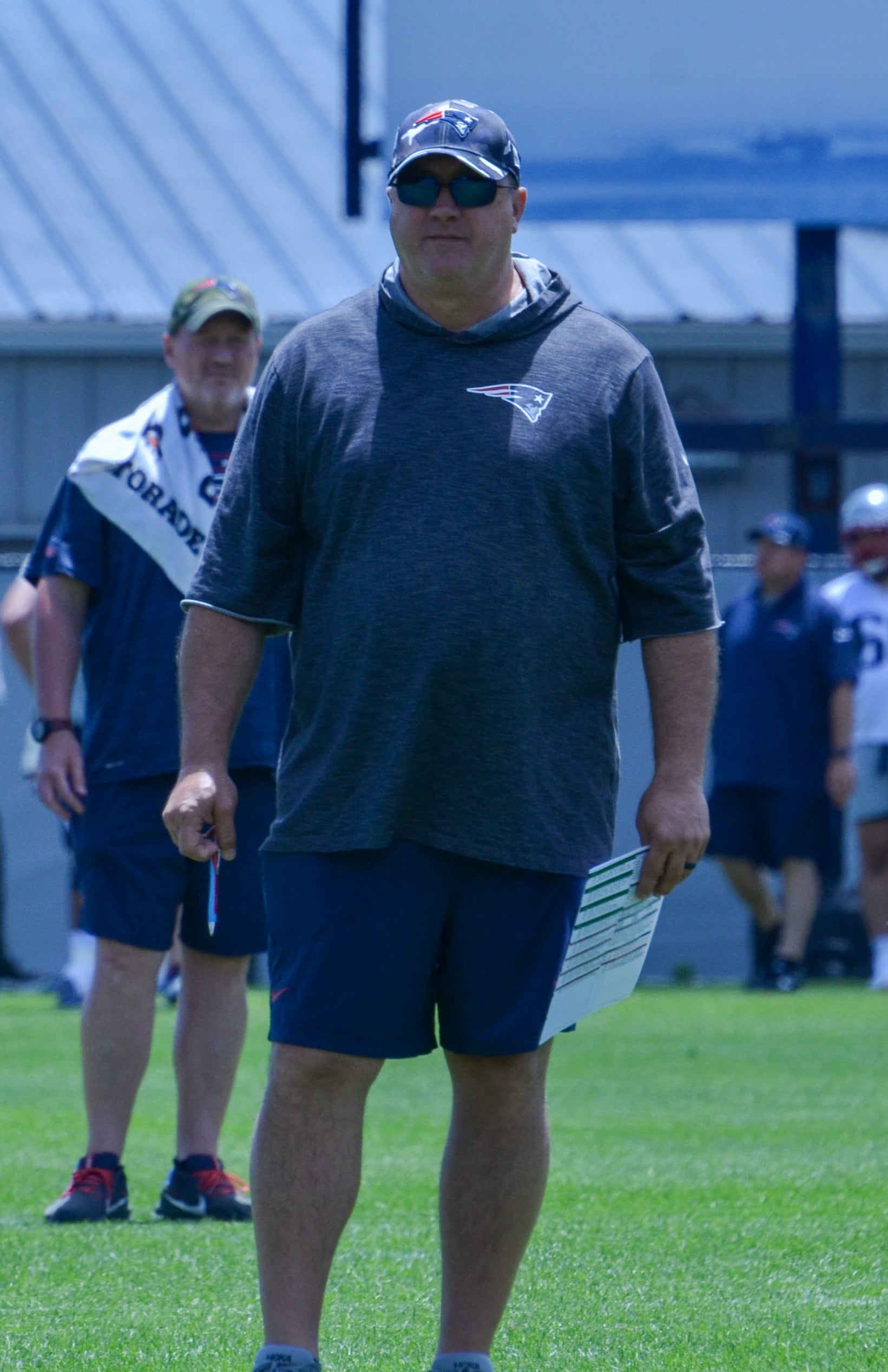 Patriots offensive coordinator Alex Van Pelt at the first day of Mandatory Minicamp at Gillette Stadium - June 10, 2024