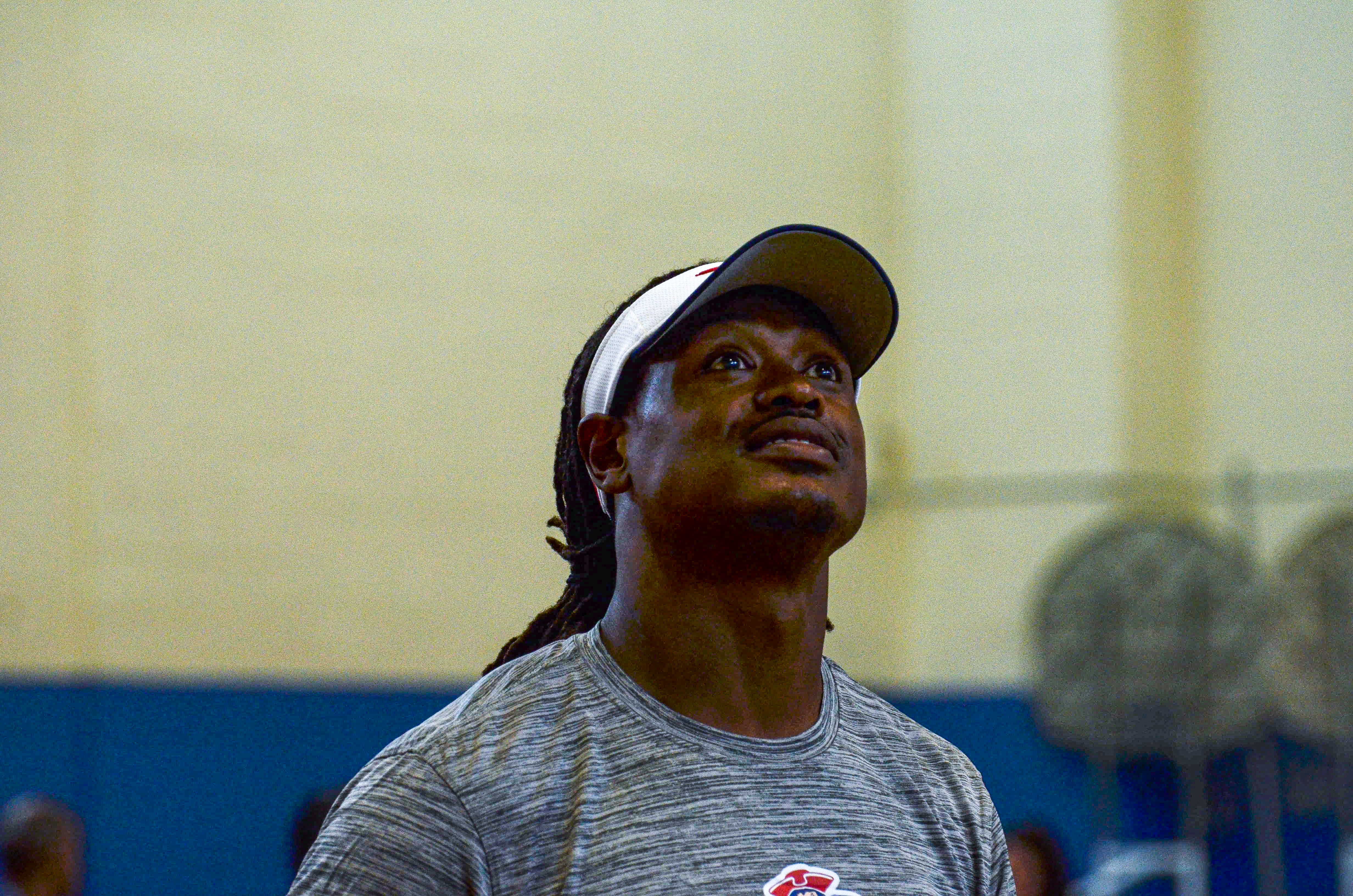 Linebackers coach Dont'a Hightower at the New England Patriots community event at the Perkins Community Center/Lee School - June 11, 2024