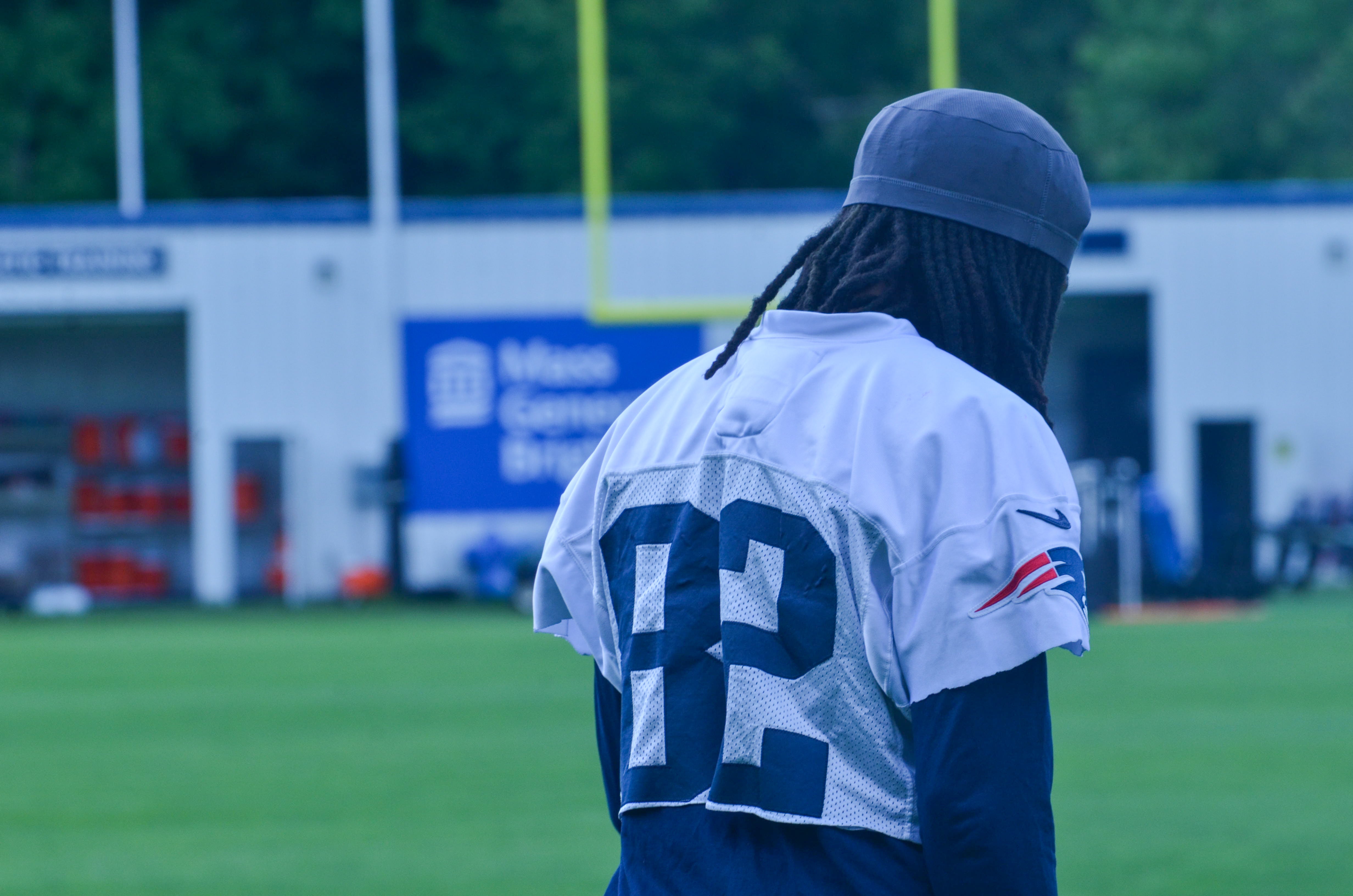 Patriots WR T.J. Luther arrives for the team's final day of mandatory minicamp - June 12, 2024