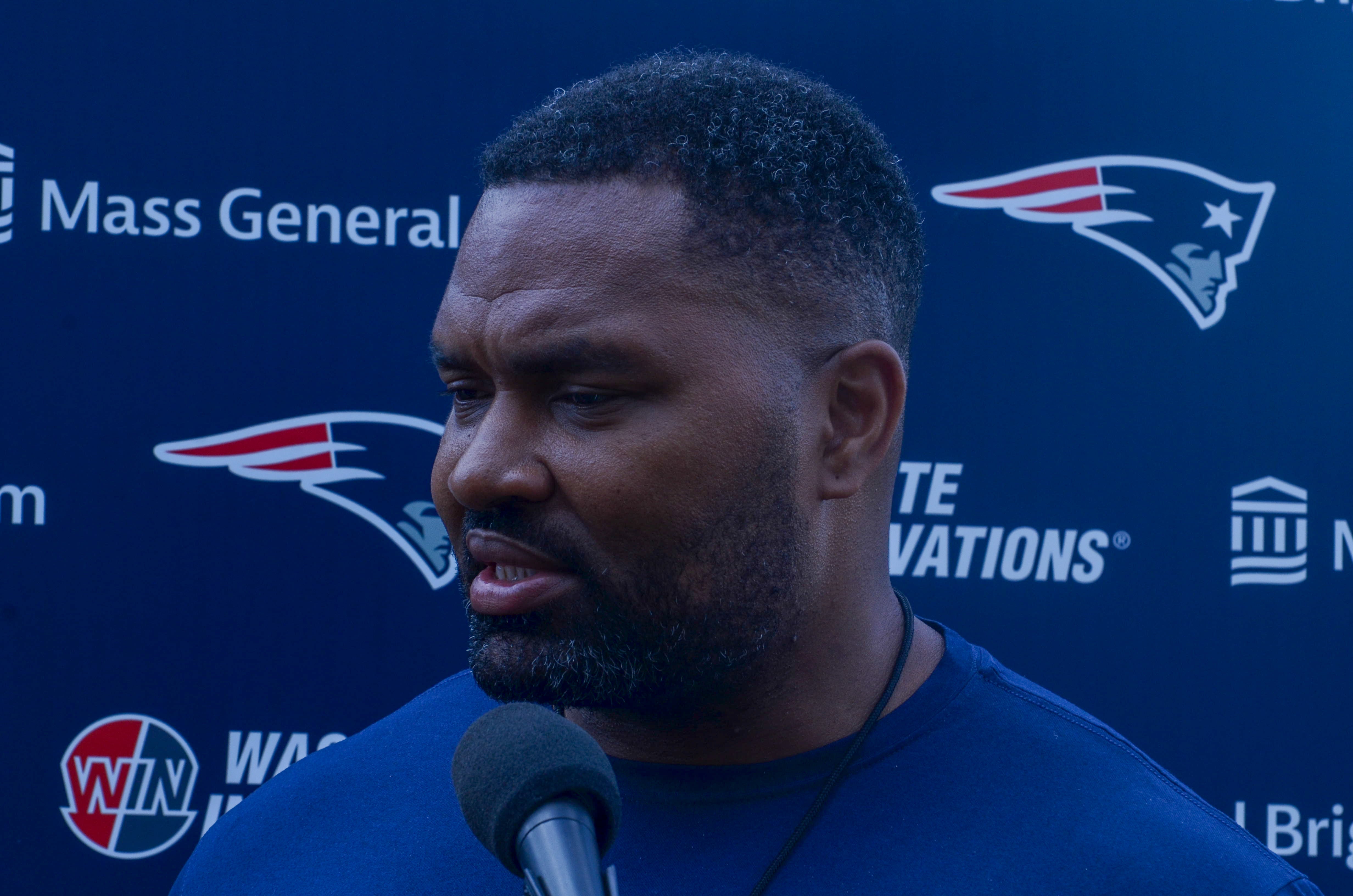 Patriots head coach Jerod Mayo speaks with the media prior to the team's final day of mandatory minicamp - June 12, 2024