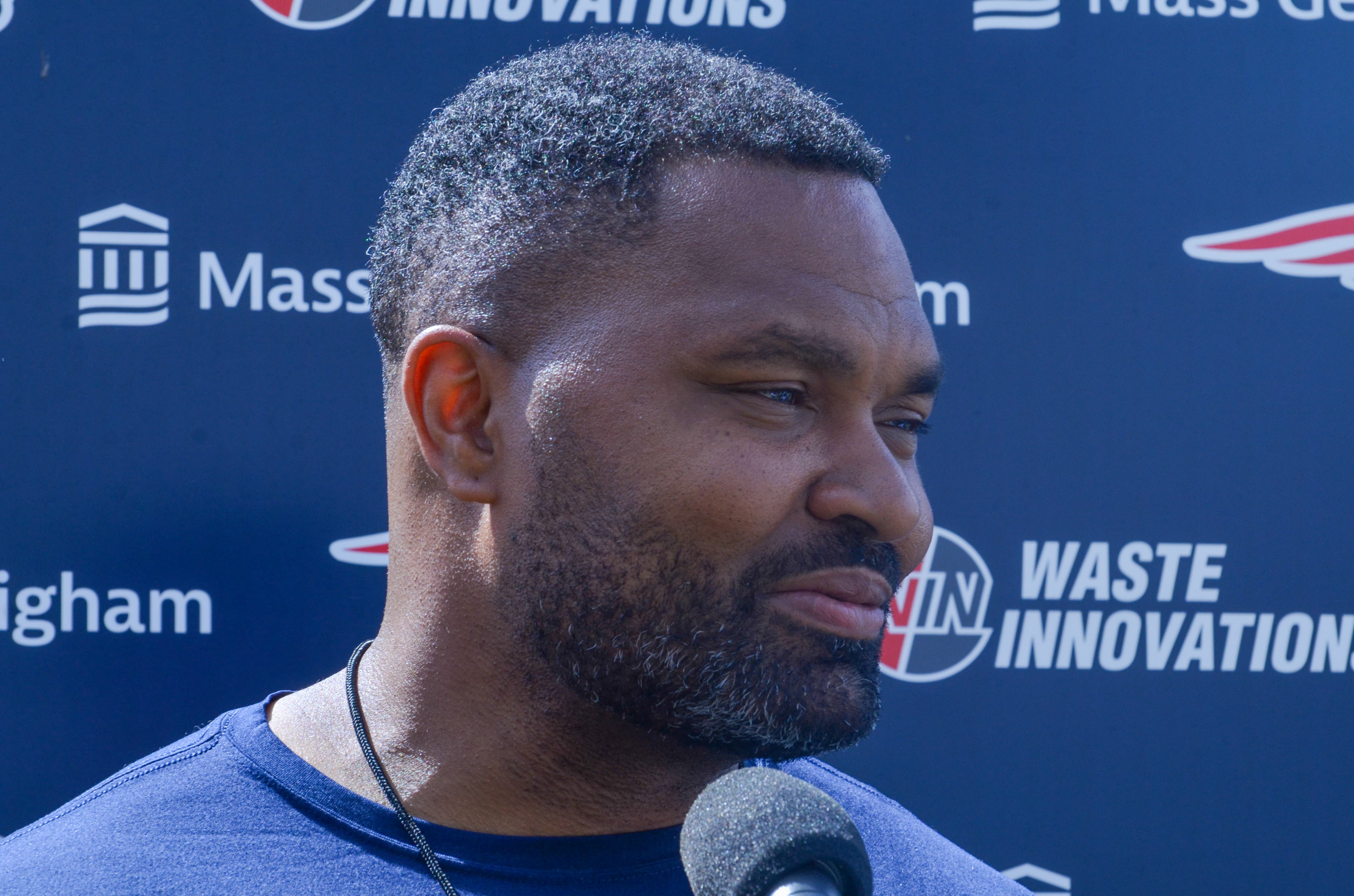 Patriots head coach Jerod Mayo speaks with the media prior to the team's final day of mandatory minicamp - June 12, 2024