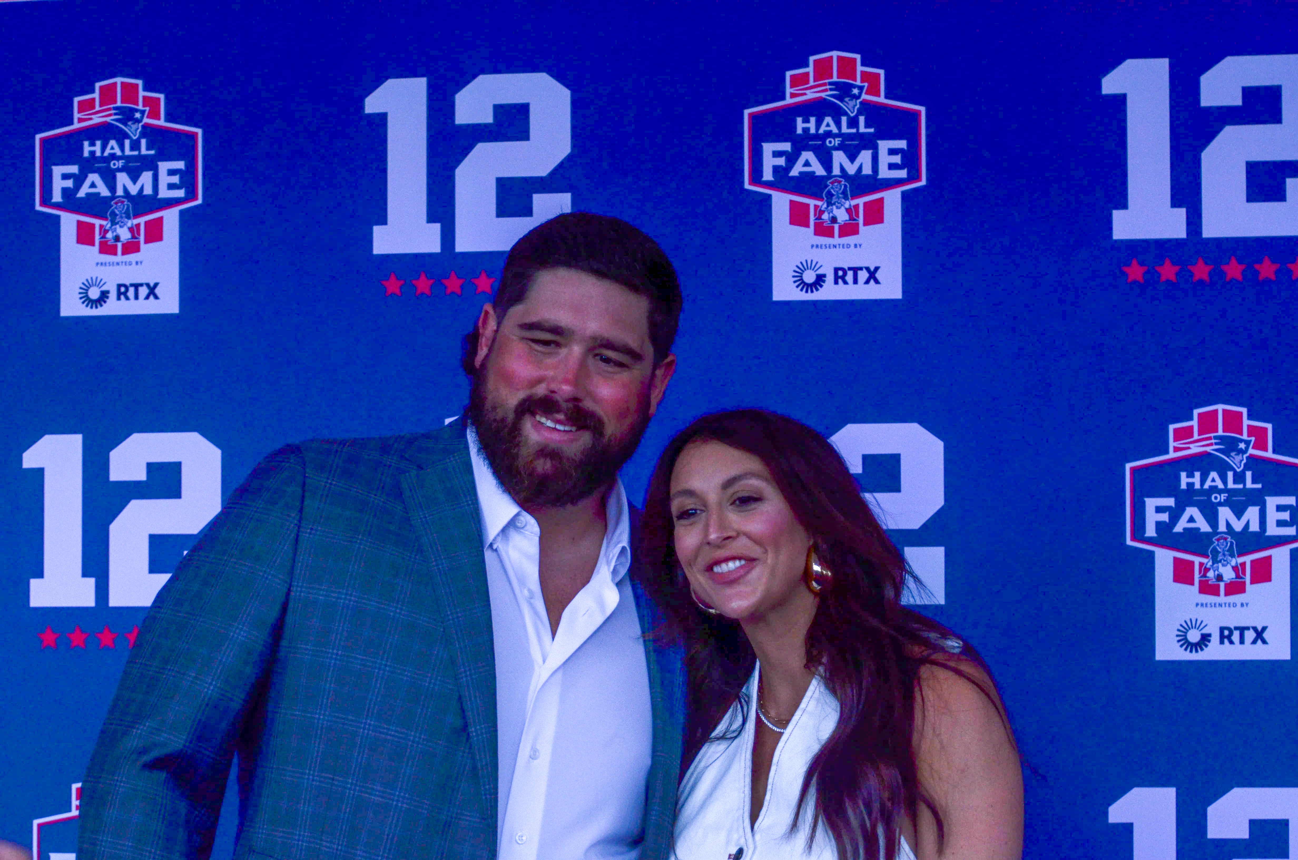 Patriots center David Andrews. Former teammates, coaches, friends, family, and 60,000 fans were at Gillette Stadium for the induction of Tom Brady into the New England Patriots Hall of Fame Wednesday, June 12 in Foxborough, Mass.