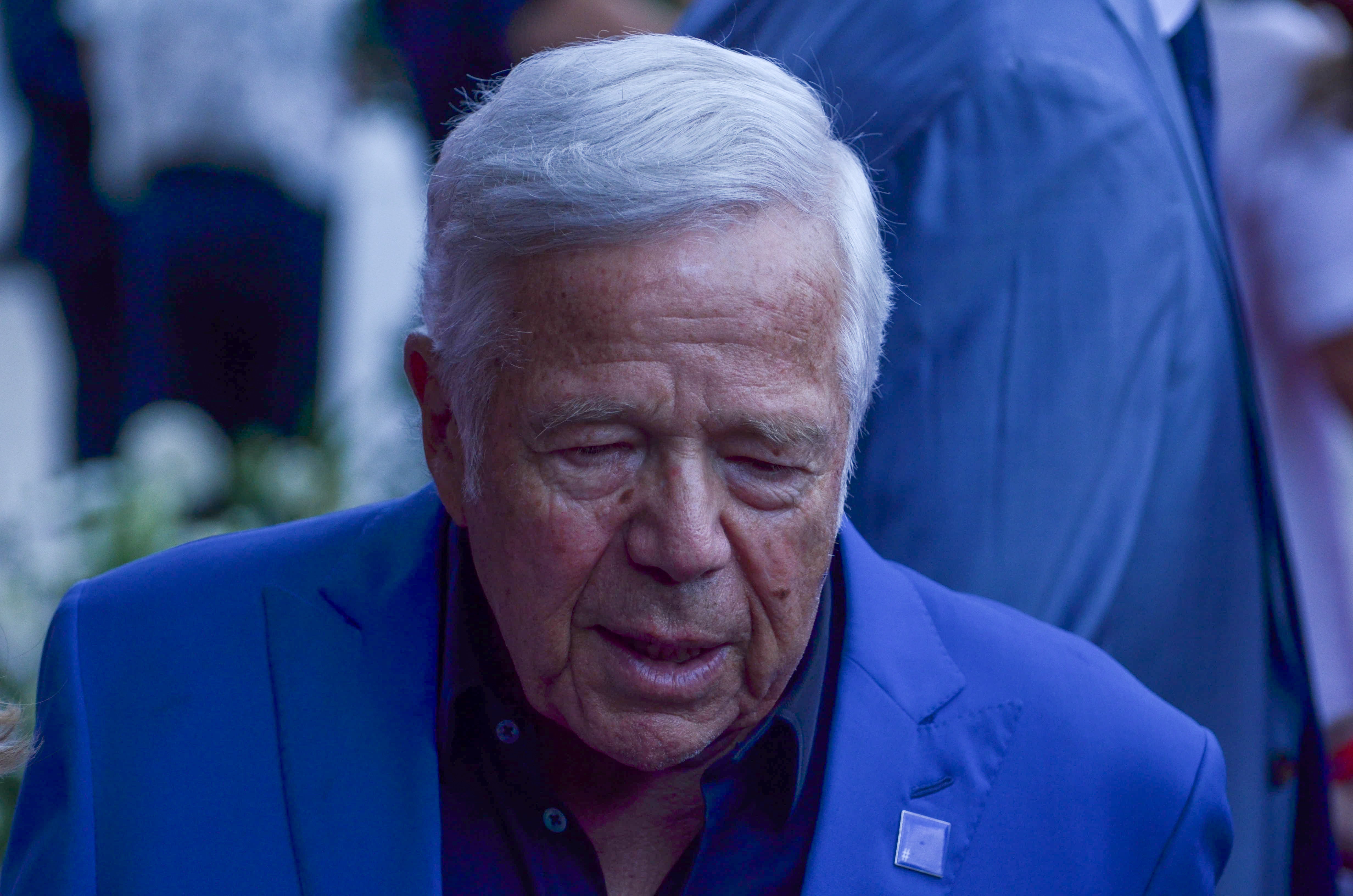 Patriots owner Robert Kraft. Former teammates, coaches, friends, family, and 60,000 fans were at Gillette Stadium for the induction of Tom Brady into the New England Patriots Hall of Fame Wednesday, June 12 in Foxborough, Mass.