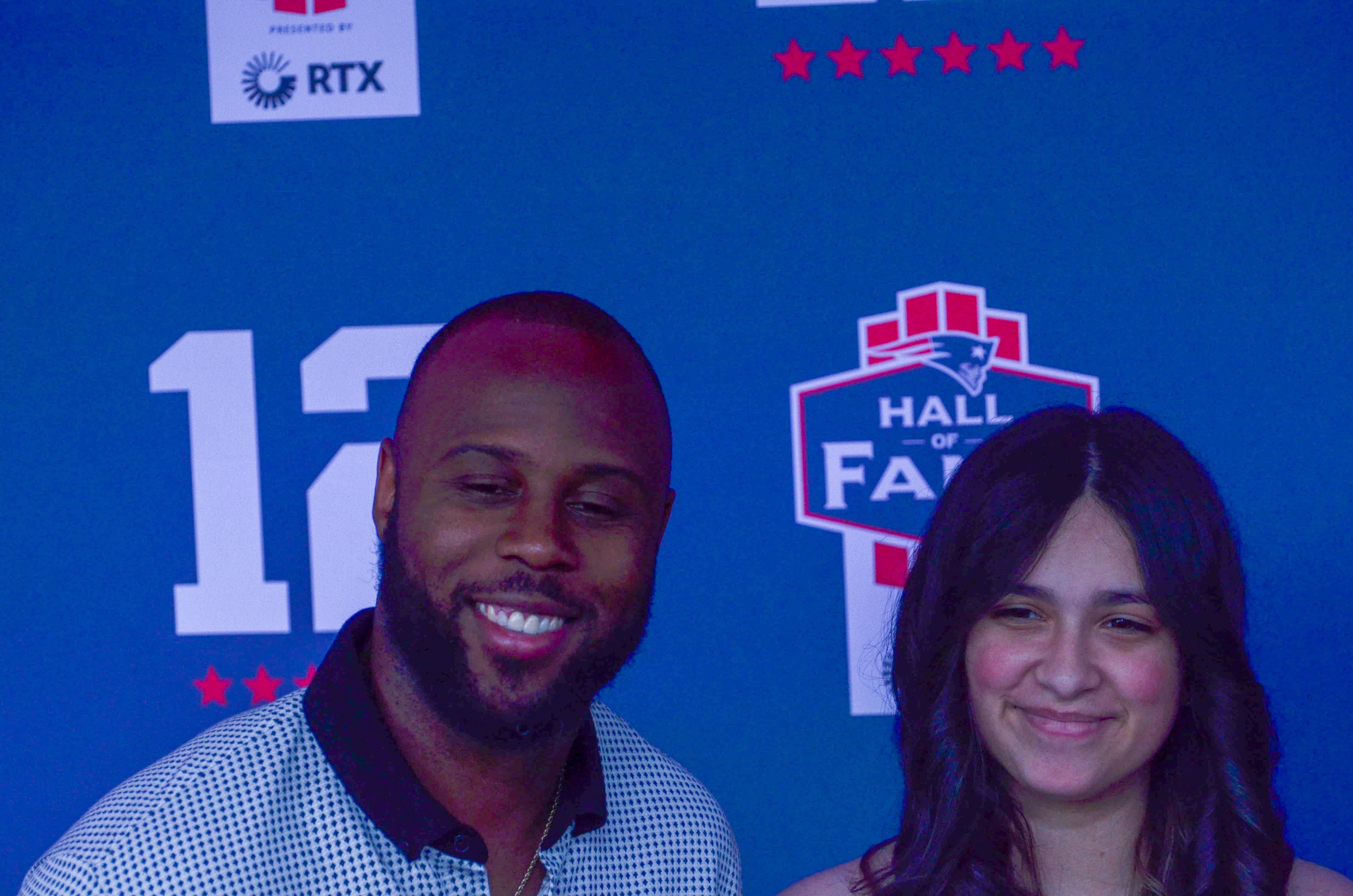 Former Patriots running back James White.  Former teammates, coaches, friends, family, and 60,000 fans were at Gillette Stadium for the induction of Tom Brady into the New England Patriots Hall of Fame Wednesday, June 12 in Foxborough, Mass.