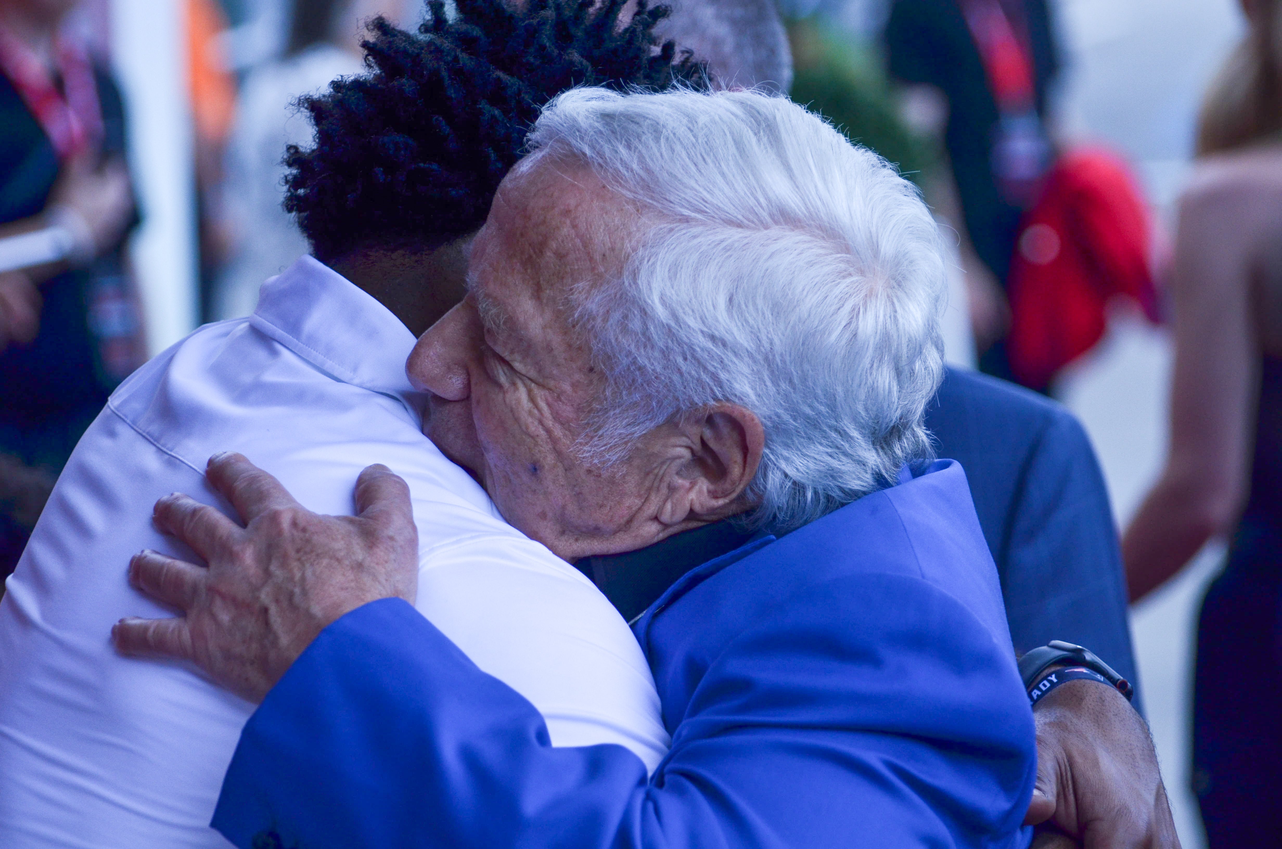 Patriots owner Robert Kraft and former cornerback Malcolm Butler. Former teammates, coaches, friends, family, and 60,000 fans were at Gillette Stadium for the induction of Tom Brady into the New England Patriots Hall of Fame Wednesday, June 12 in Foxborough, Mass.