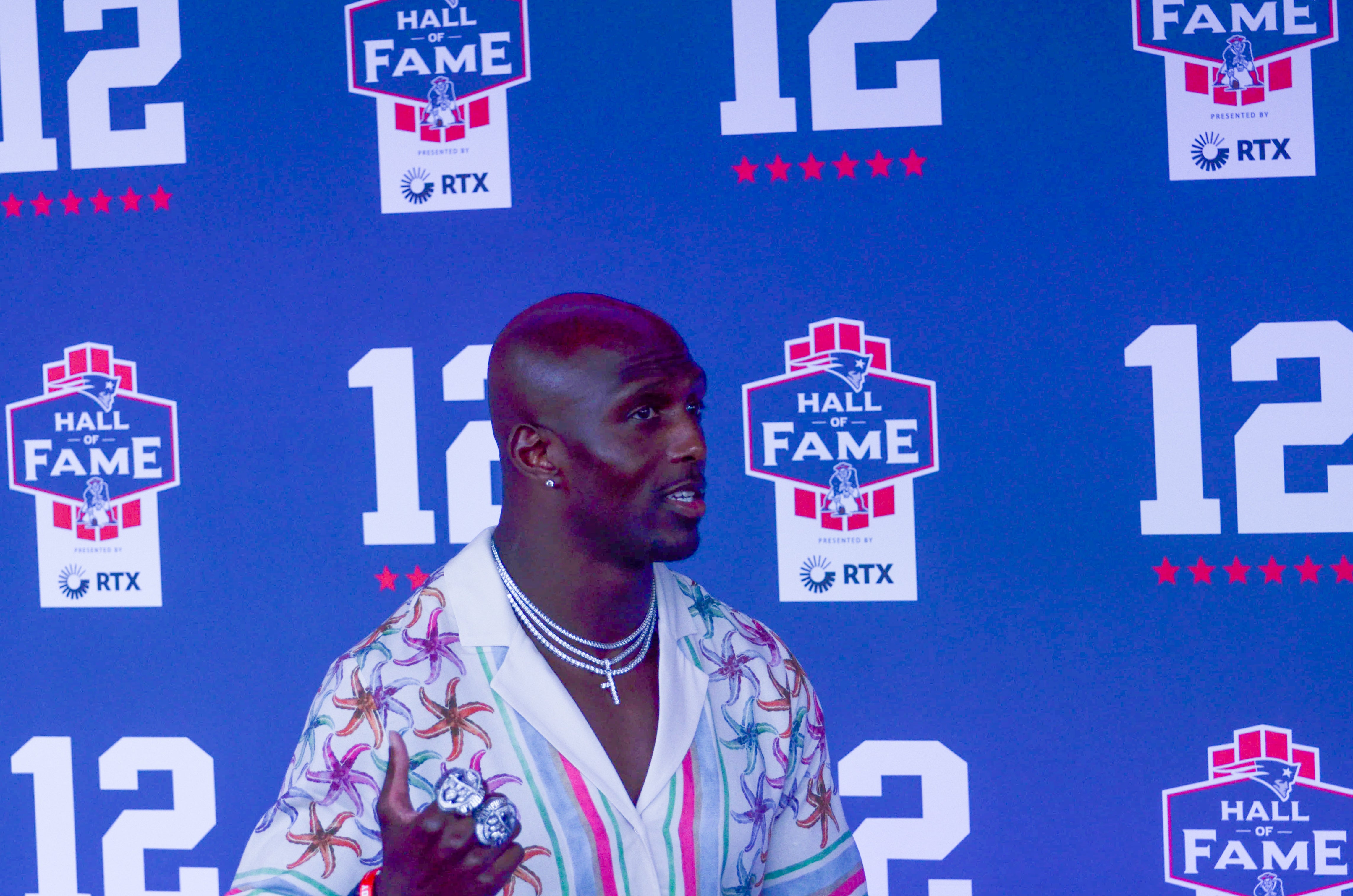 Former Patriots safety Devin McCourty. Former teammates, coaches, friends, family, and 60,000 fans were at Gillette Stadium for the induction of Tom Brady into the New England Patriots Hall of Fame Wednesday, June 12 in Foxborough, Mass.
