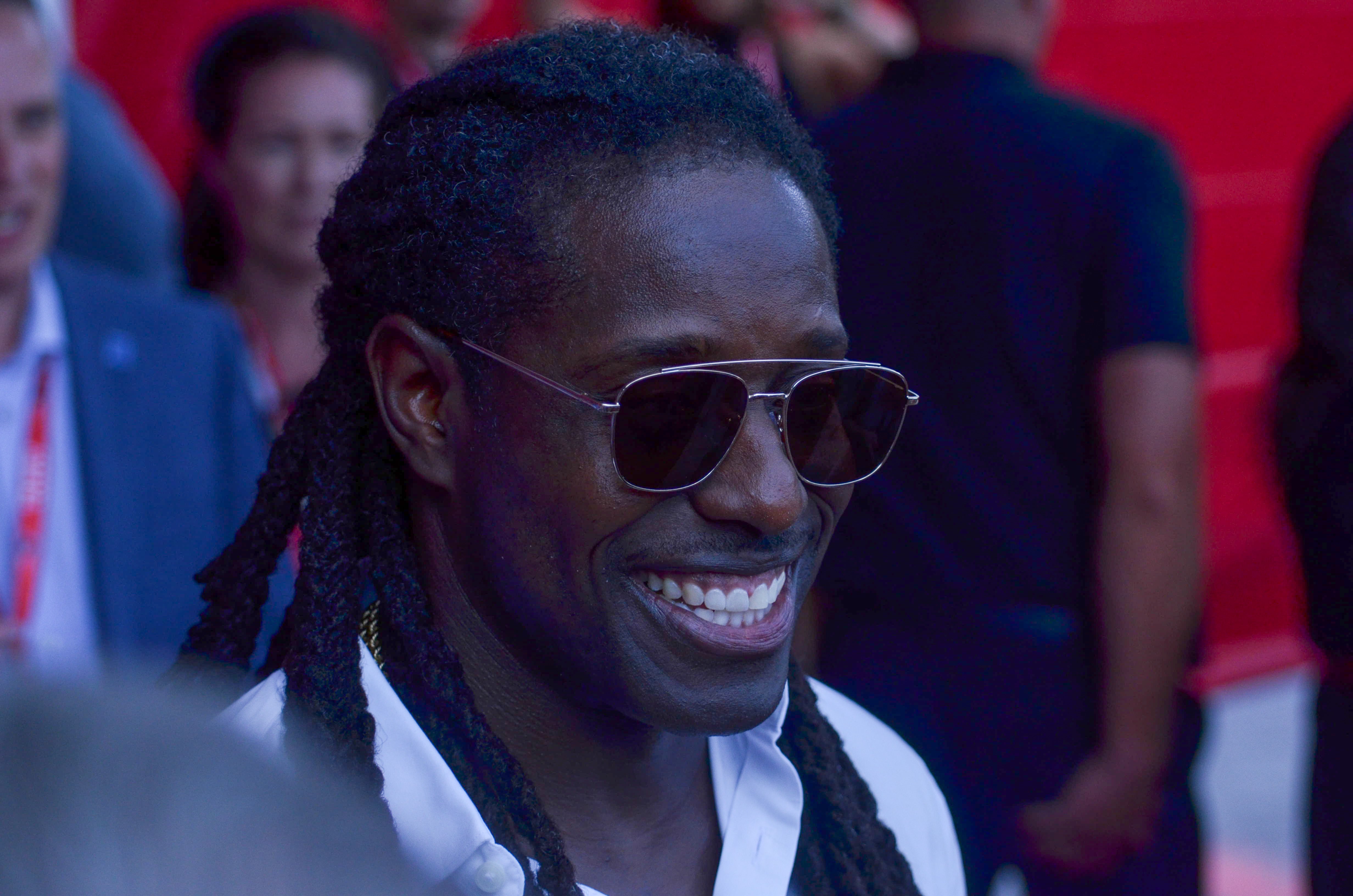 Former Patriots receiver Deion Branch. Former teammates, coaches, friends, family, and 60,000 fans were at Gillette Stadium for the induction of Tom Brady into the New England Patriots Hall of Fame Wednesday, June 12 in Foxborough, Mass.